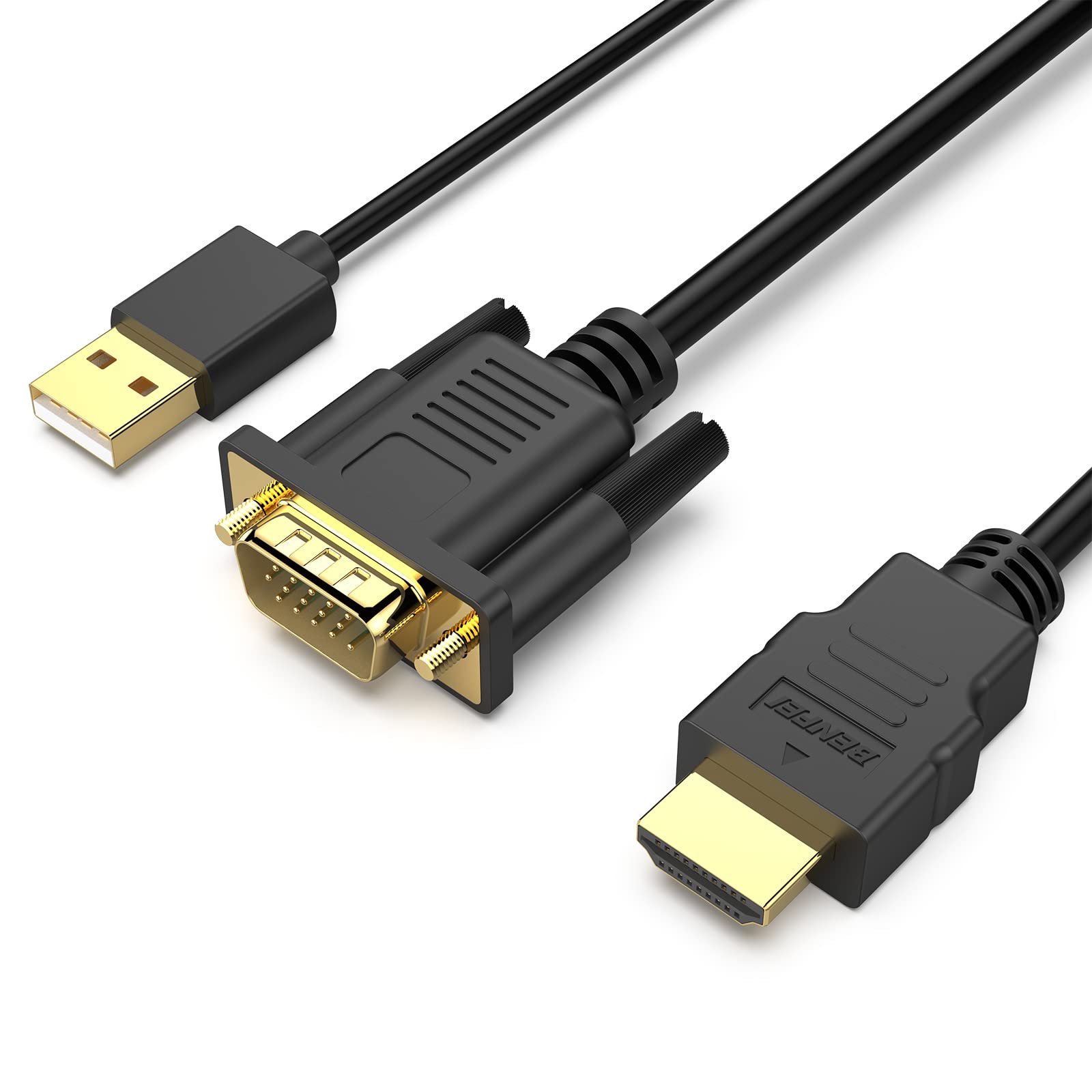 Benfei Cavo VGA a HDMI con Audio 1,8M