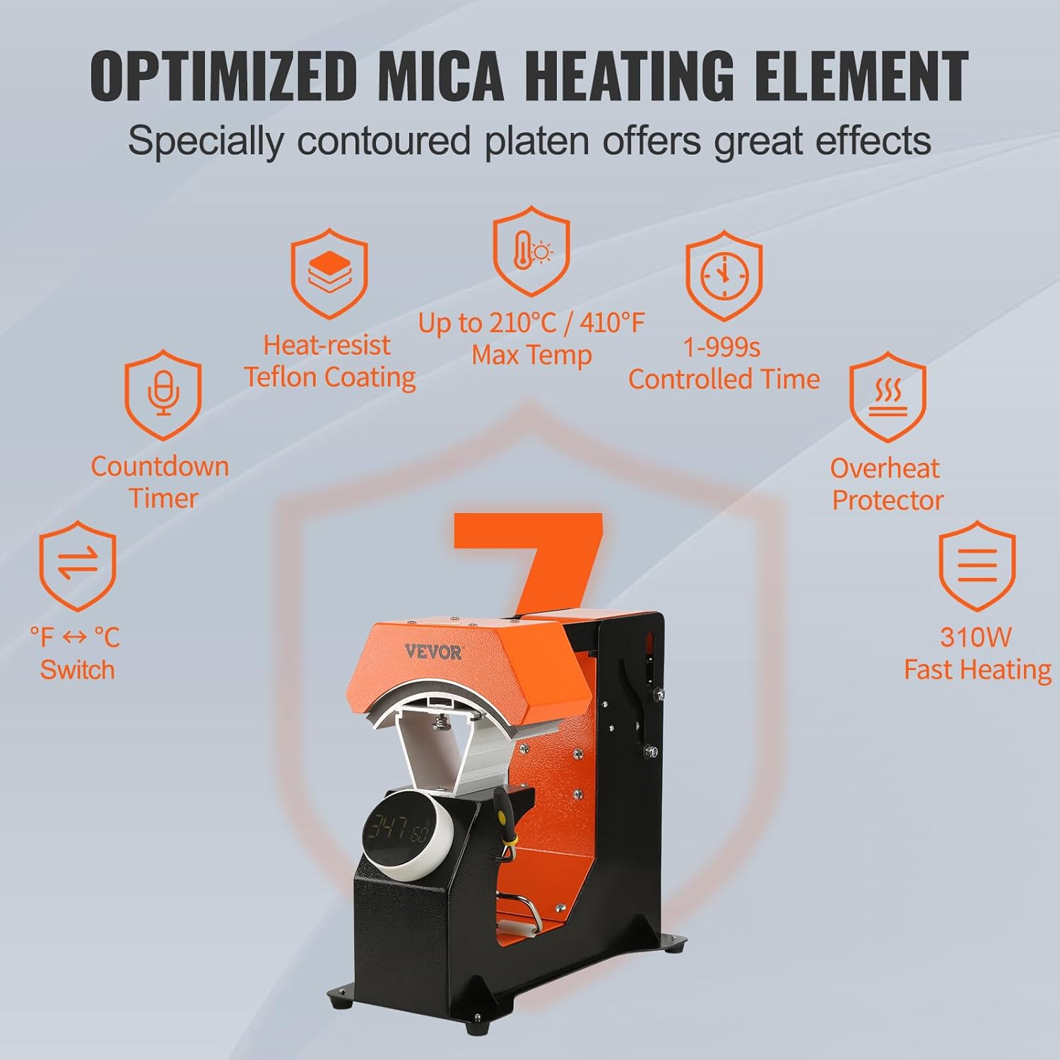 Vevor Macchina Pressa a Caldo Automatica per Cappelli 350W - immagine 8