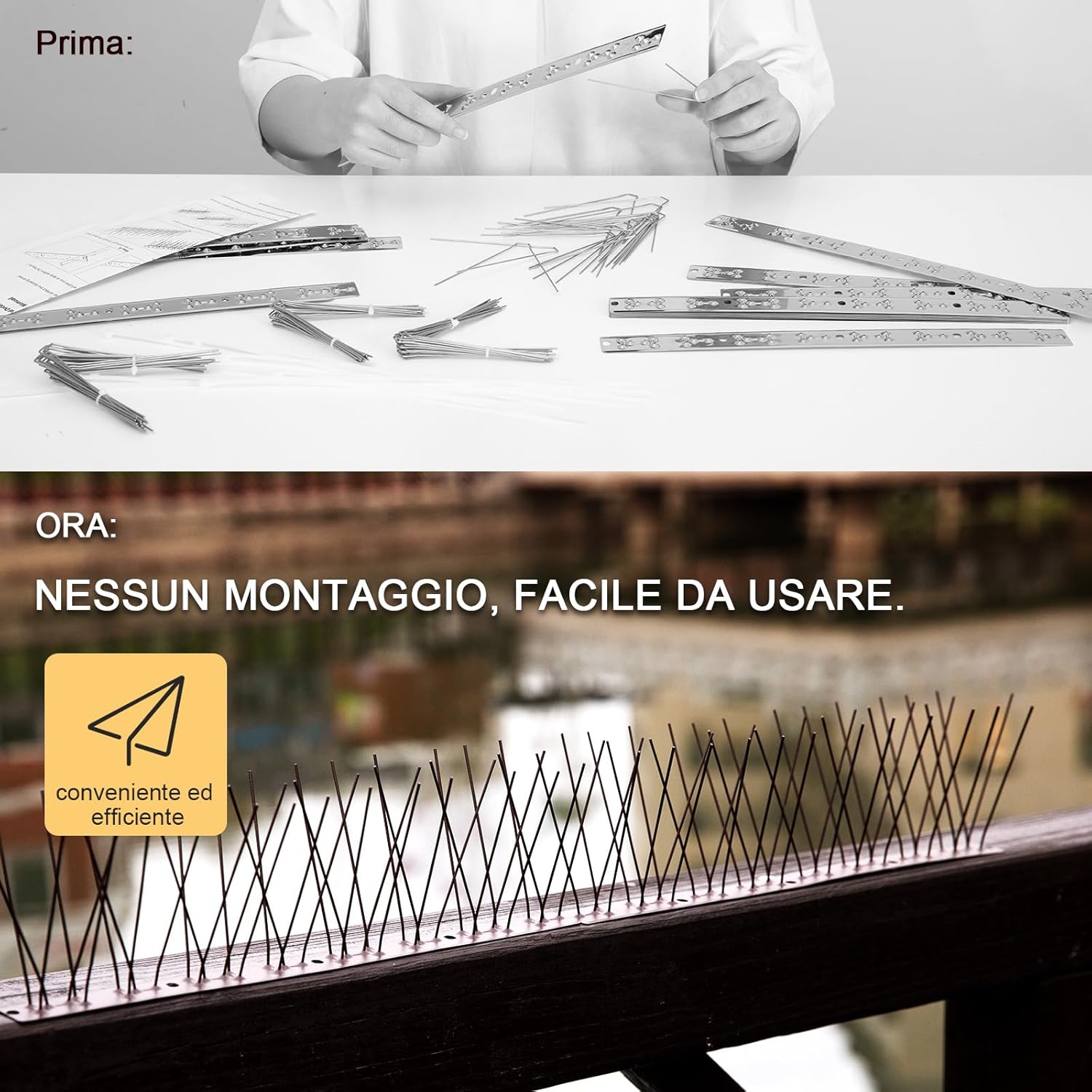 OFFO Dissuasori Piccioni Pre-assemblati 5,2m, Marrone - immagine 6