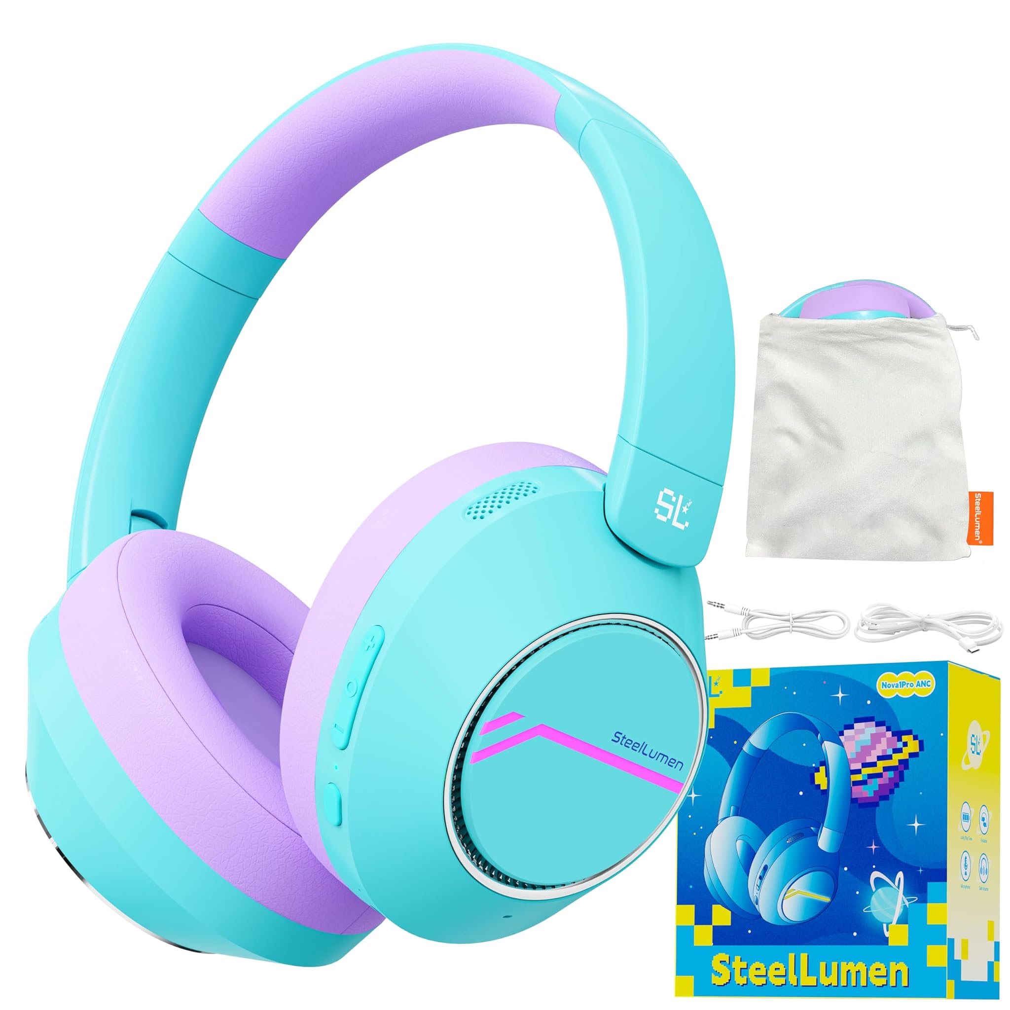 Steellumen JTH02 - Cuffie Bluetooth ANC per Bambini