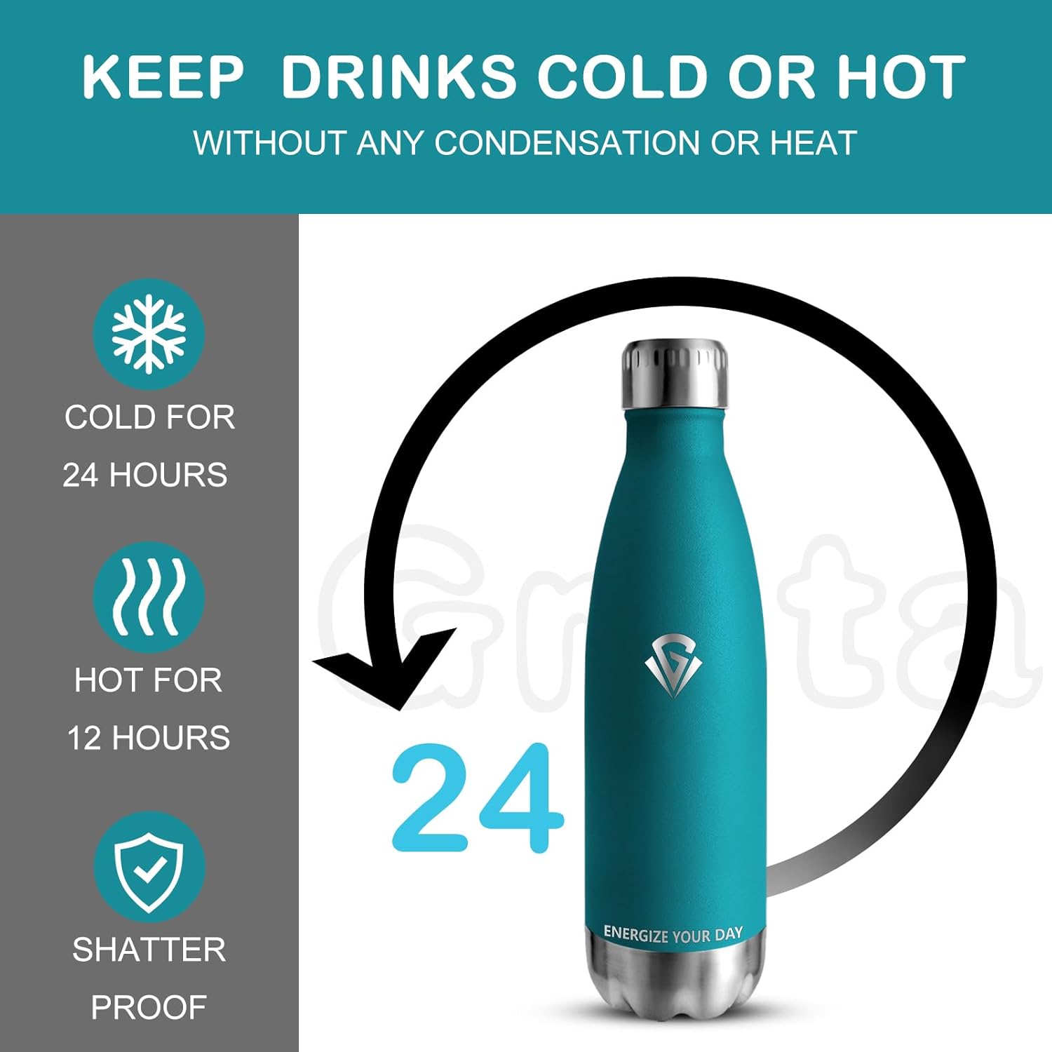 Grsta Borraccia Termica Acciaio Inox 750ML - immagine 2