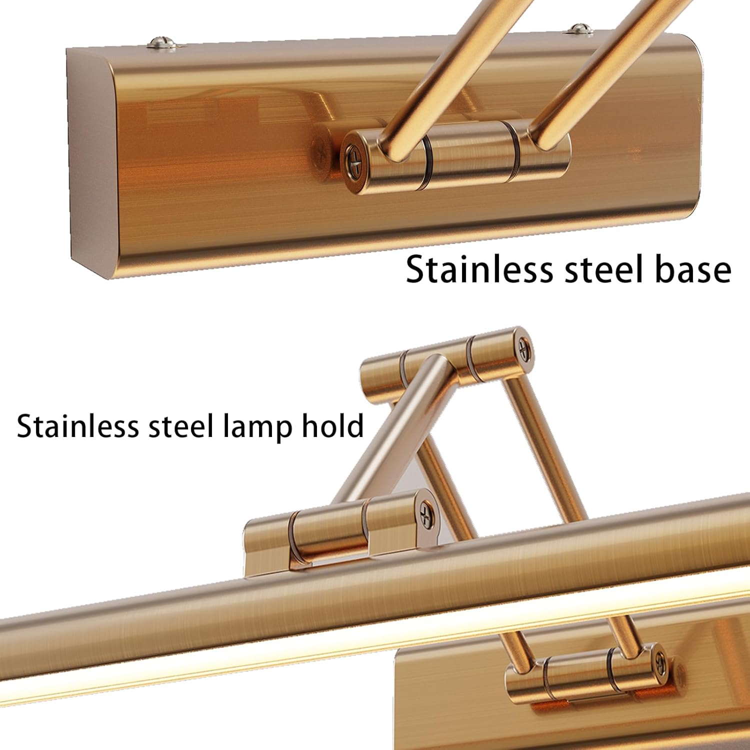 Hmakgg Lampada da Specchio Bagno Vintage LED Ottone 50CM - immagine 4