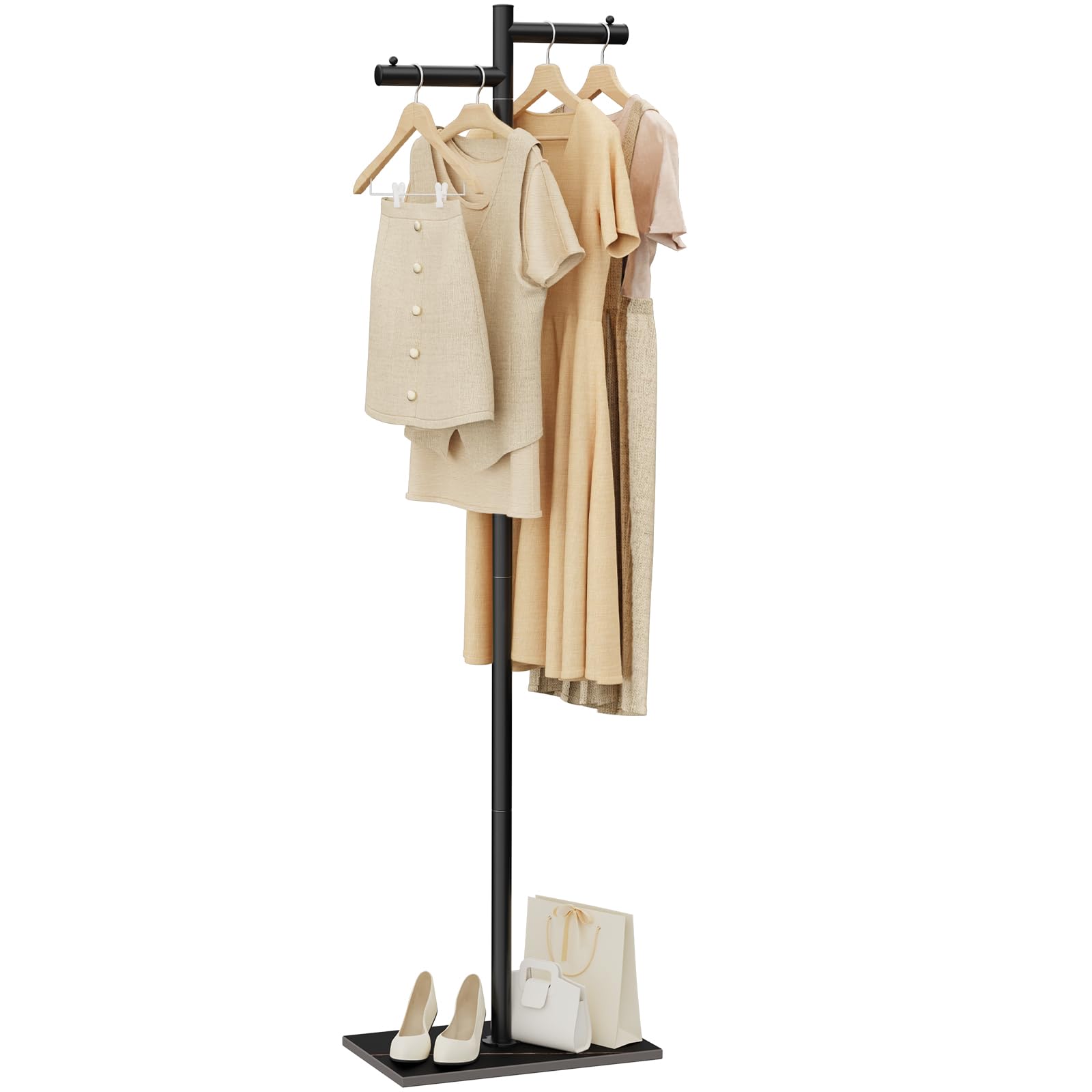 Appendiabiti da Terra in Metallo 175cm, Nero