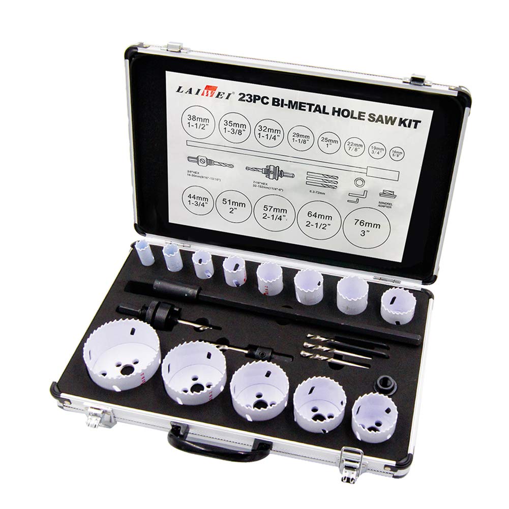 Laiwei Set 23 Seghe a Tazza per Legno, Alluminio, PVC