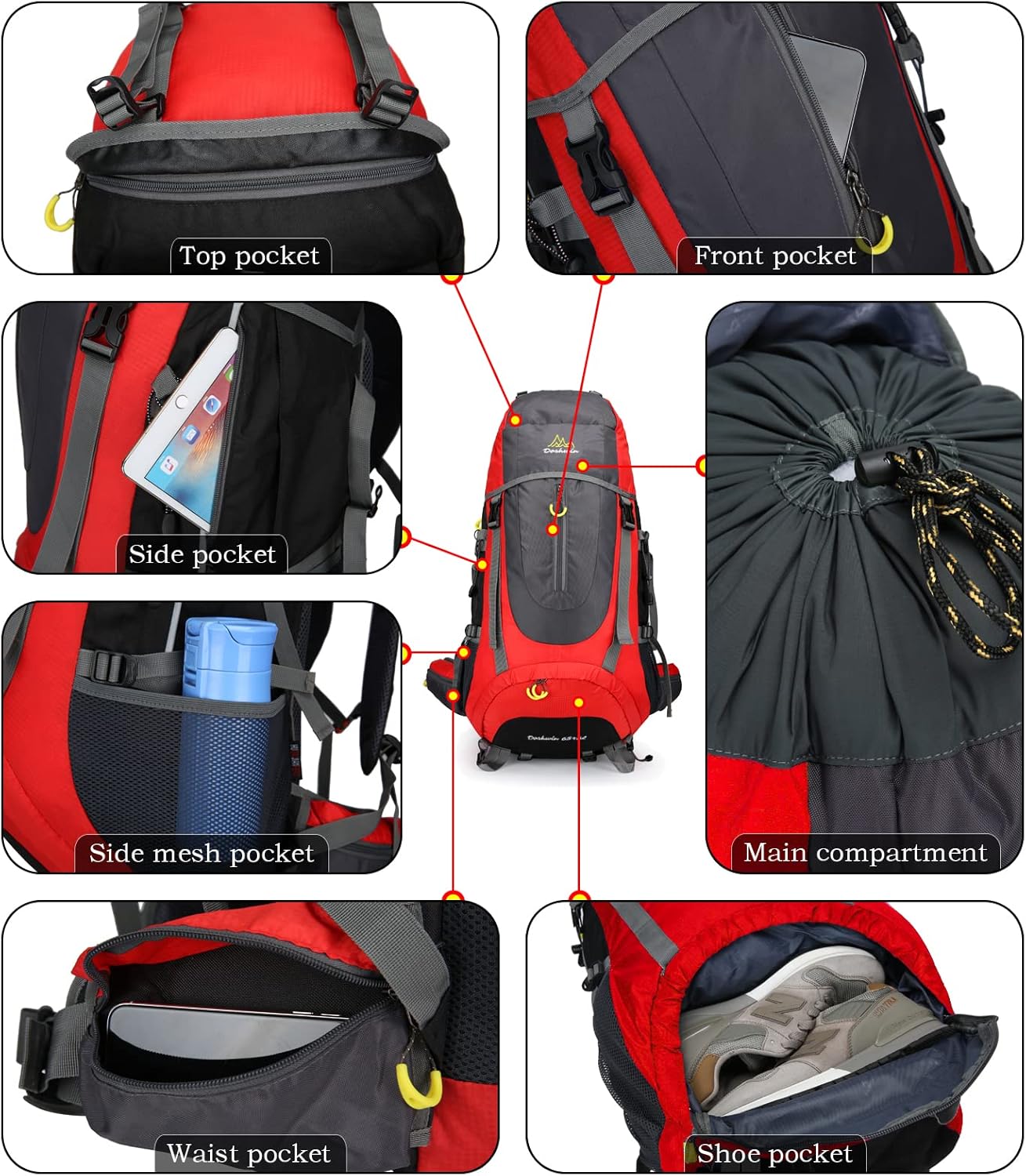 Doshwin Zaino Escursionismo Trekking 70L - immagine 3