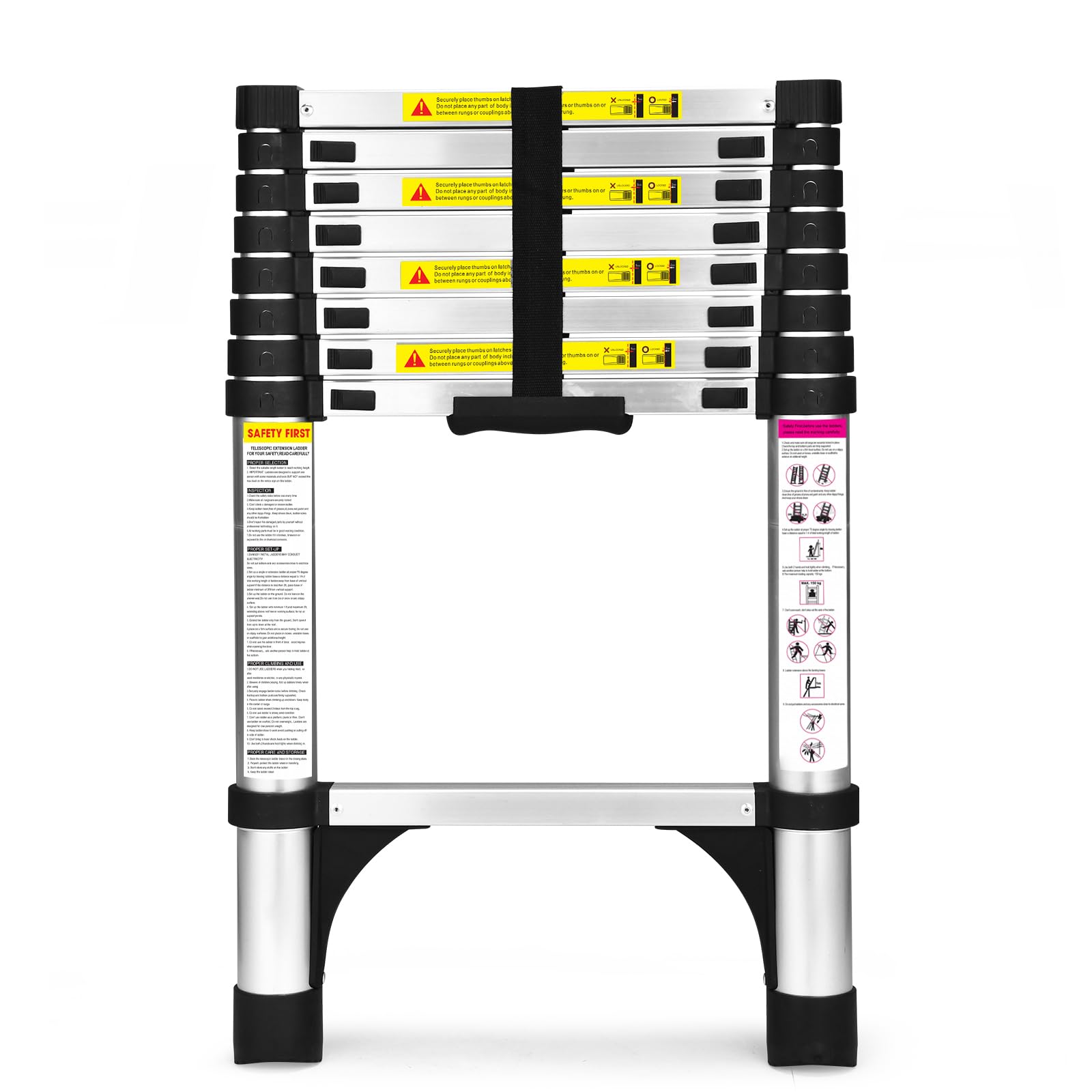 Hbtower Scala Telescopica 2,6m in Alluminio, Argento