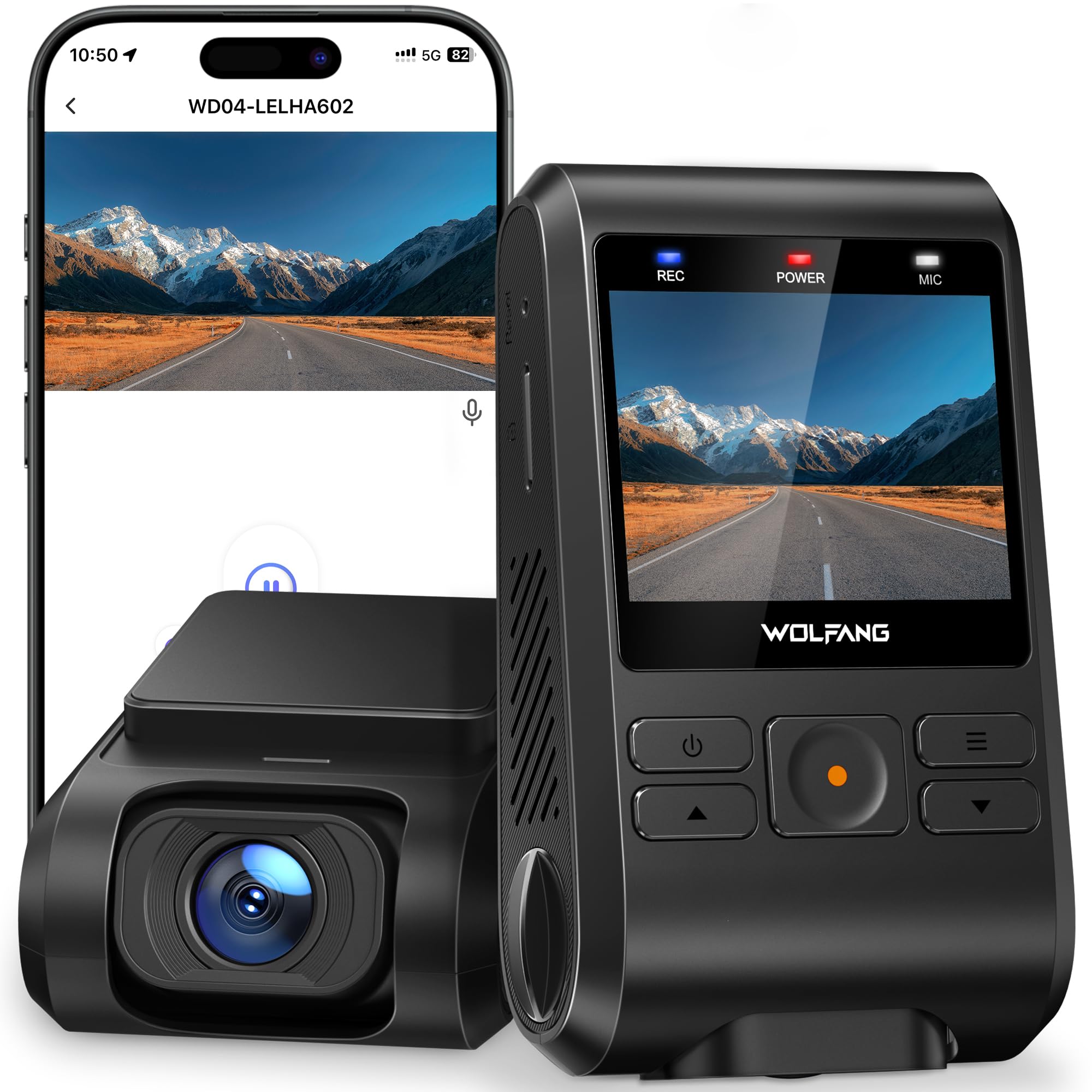 Wolfang Dash Cam Auto 1440P con Scheda SD 32G