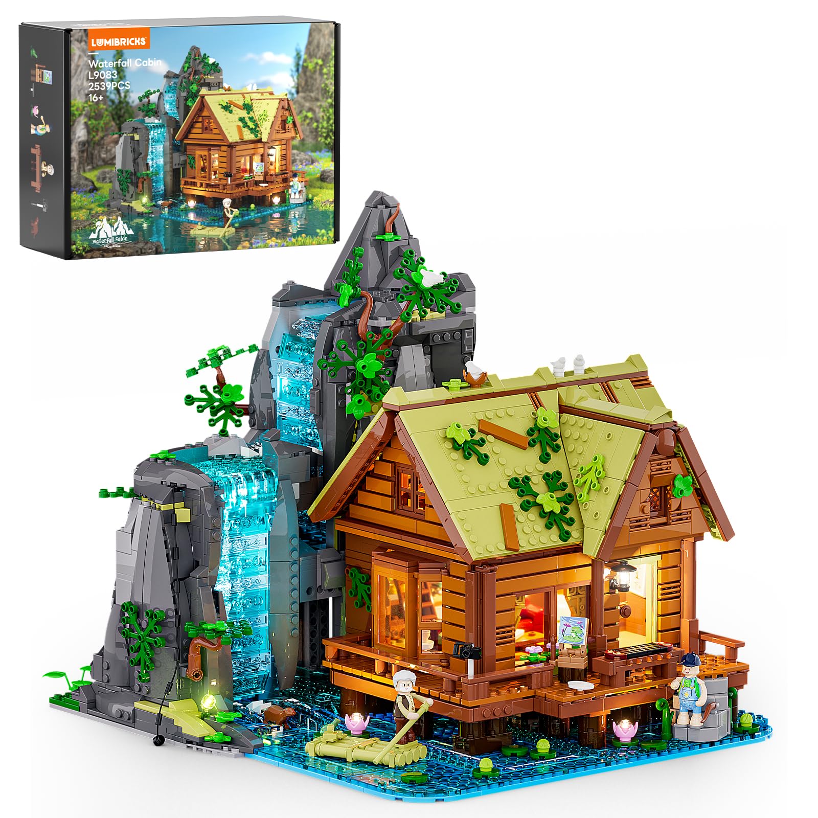LUMIBRICKS Set Cabina con Cascata e Luci - 2539 Pezzi