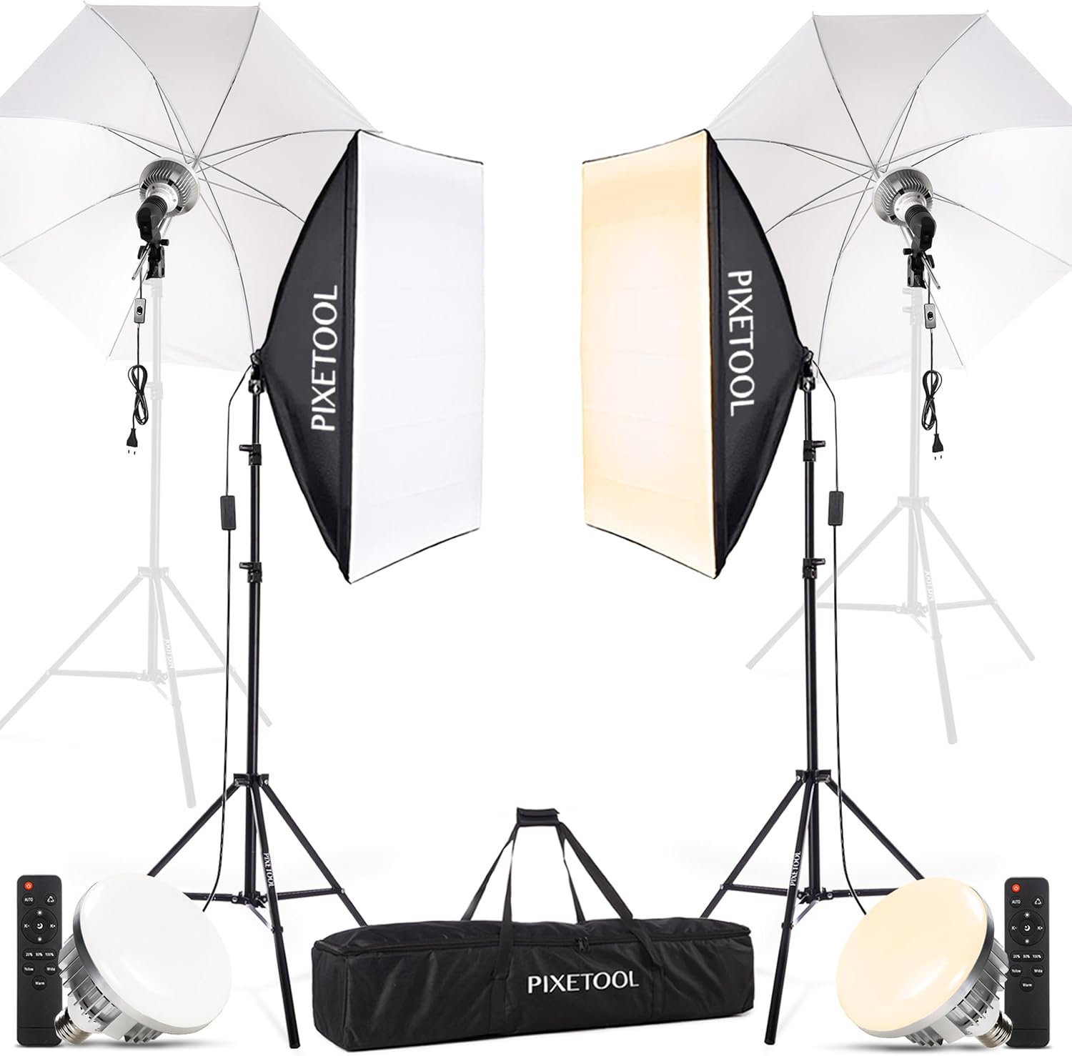 Pixetool Set Softbox Studio Fotografico con Luci LED - immagine 1