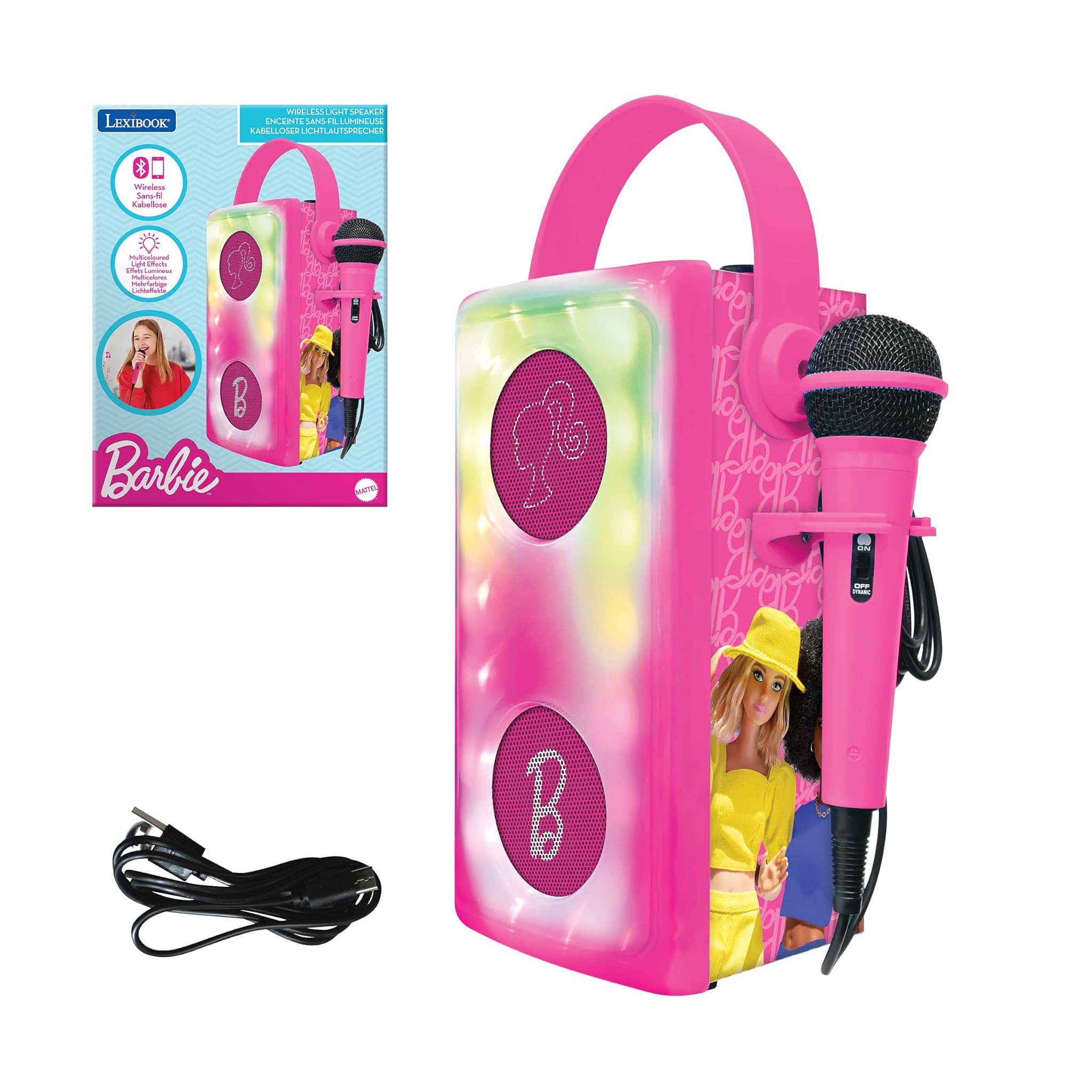 Lexibook Barbie - Altoparlante Bluetooth Wireless, Rosa