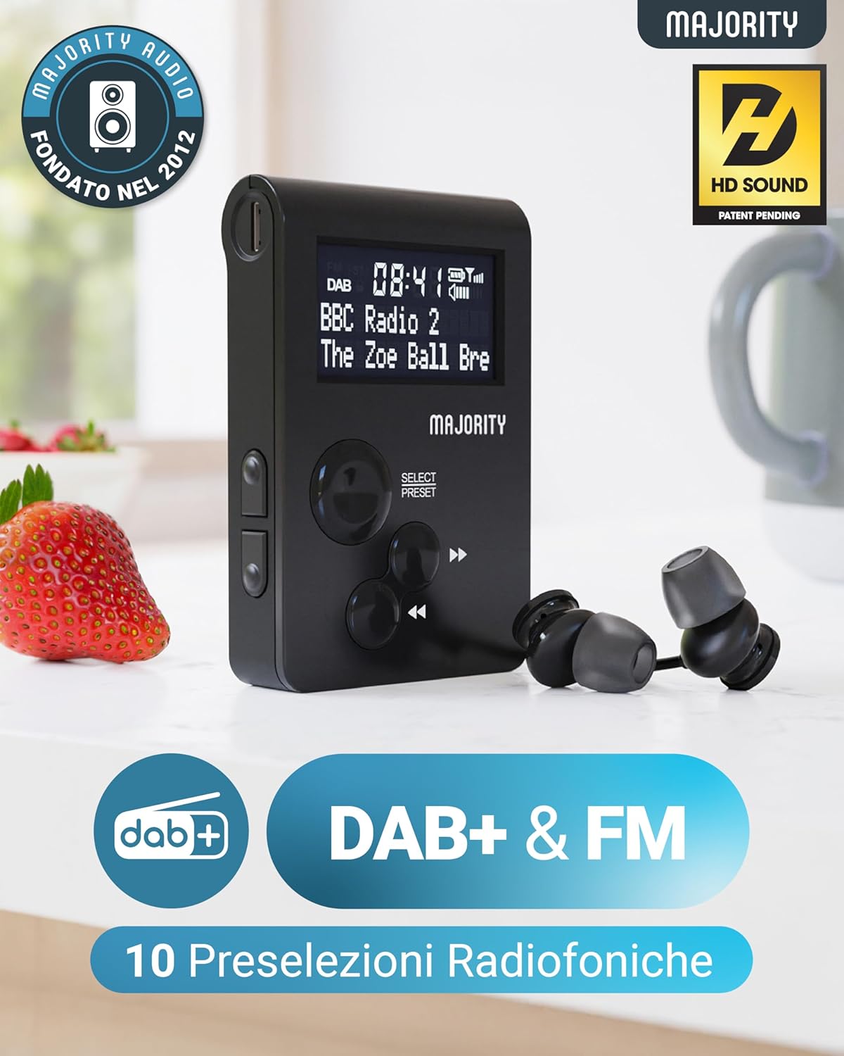 Majority Petersfield Go - Mini Radio Portatile DAB 12h - immagine 2