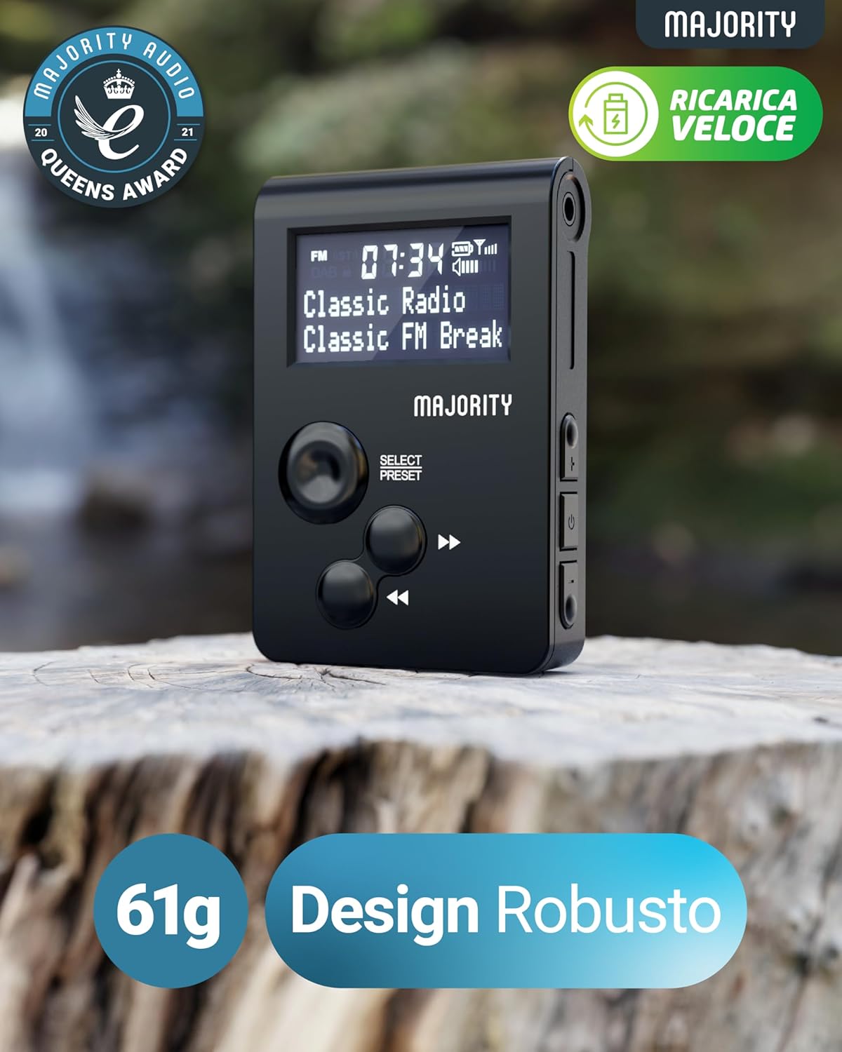 Majority Petersfield Go - Mini Radio Portatile DAB 12h - immagine 4