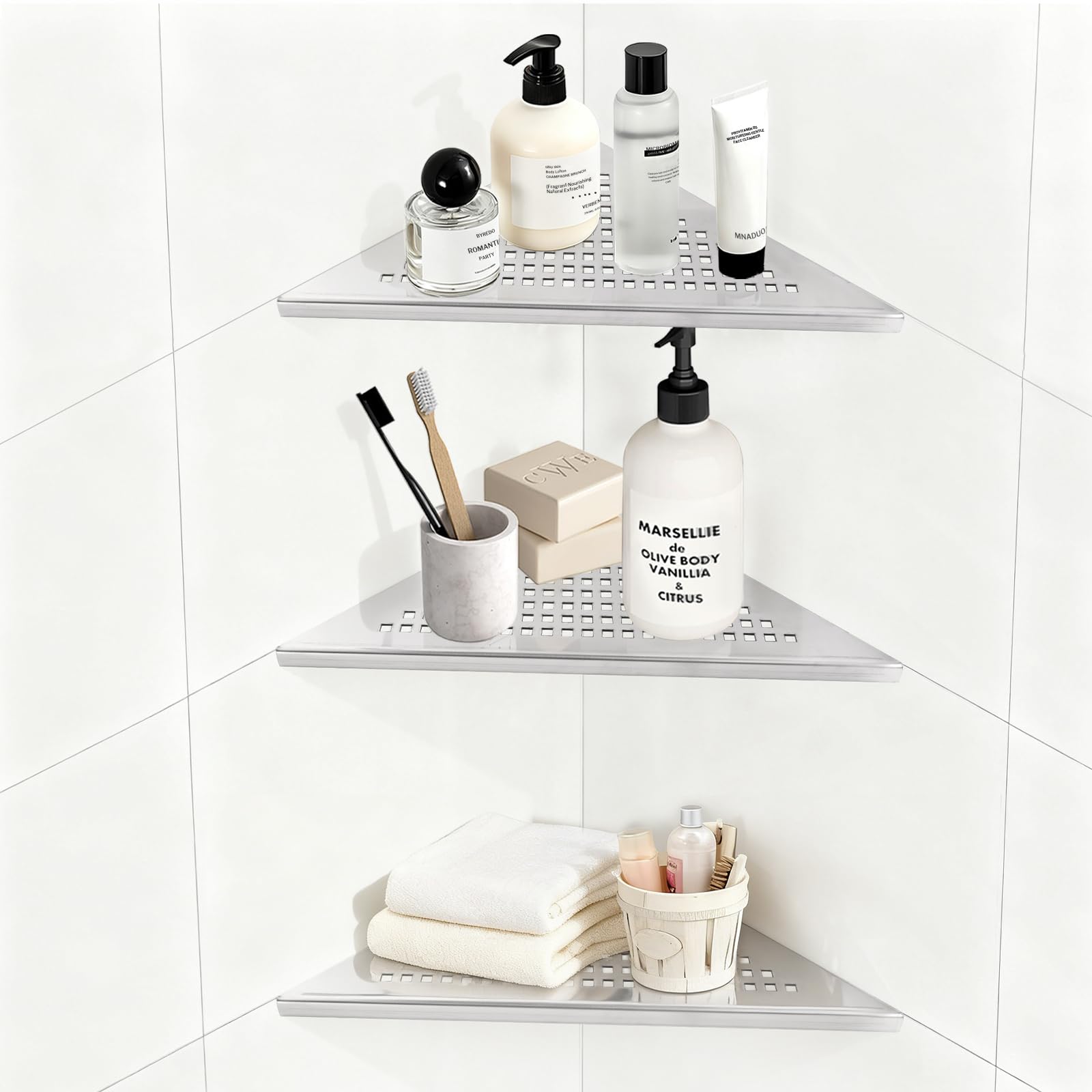 Scaffale Angolare Doccia Inox 304 - 3 Pezzi