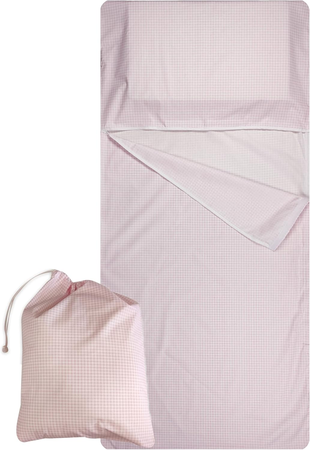 Set Asilo Sacco Nanna e Sacchetto Cotone Quadretti Rosa