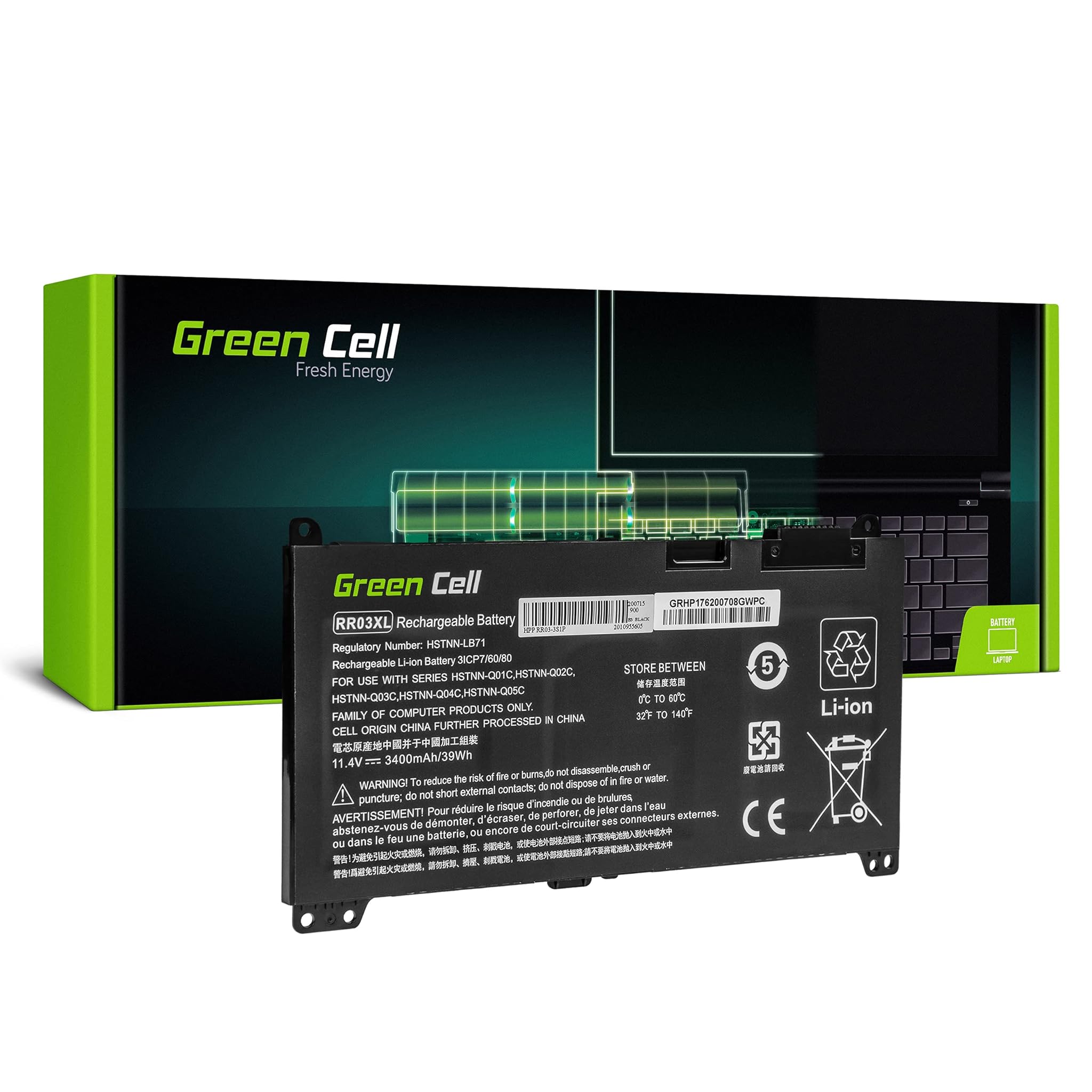 Green Cell ® BATTERY RR03XL per HP ProBook
