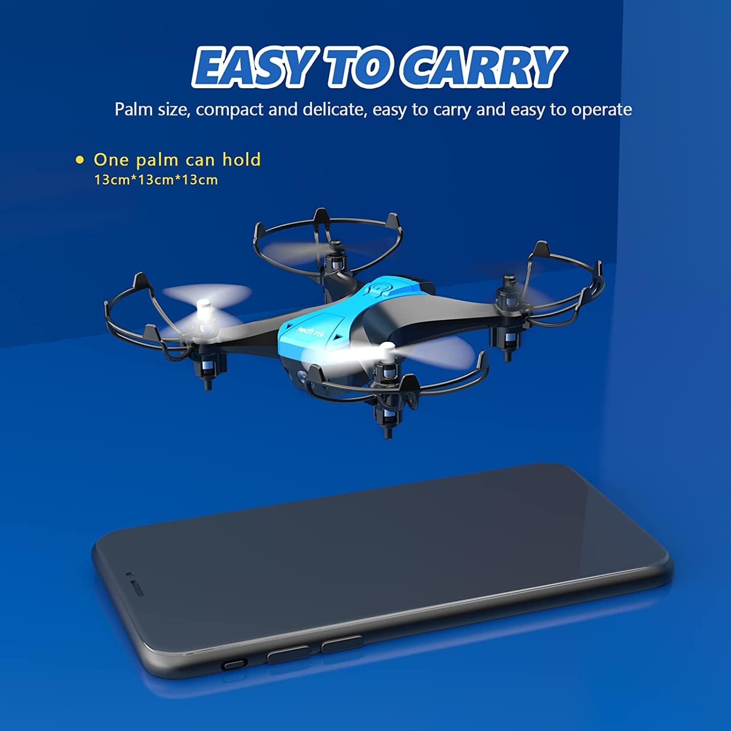 Tech Rc Mini Drone Facile da Pilotare con Due Batterie | Velz
