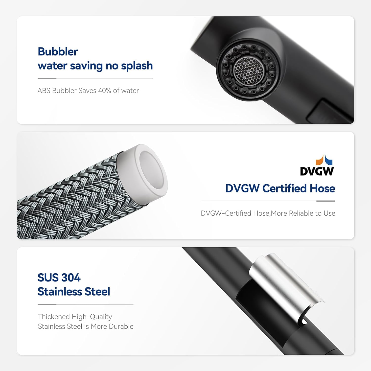 Cecipa Rubinetto Cucina Nero con Doccetta Estraibile - immagine 6