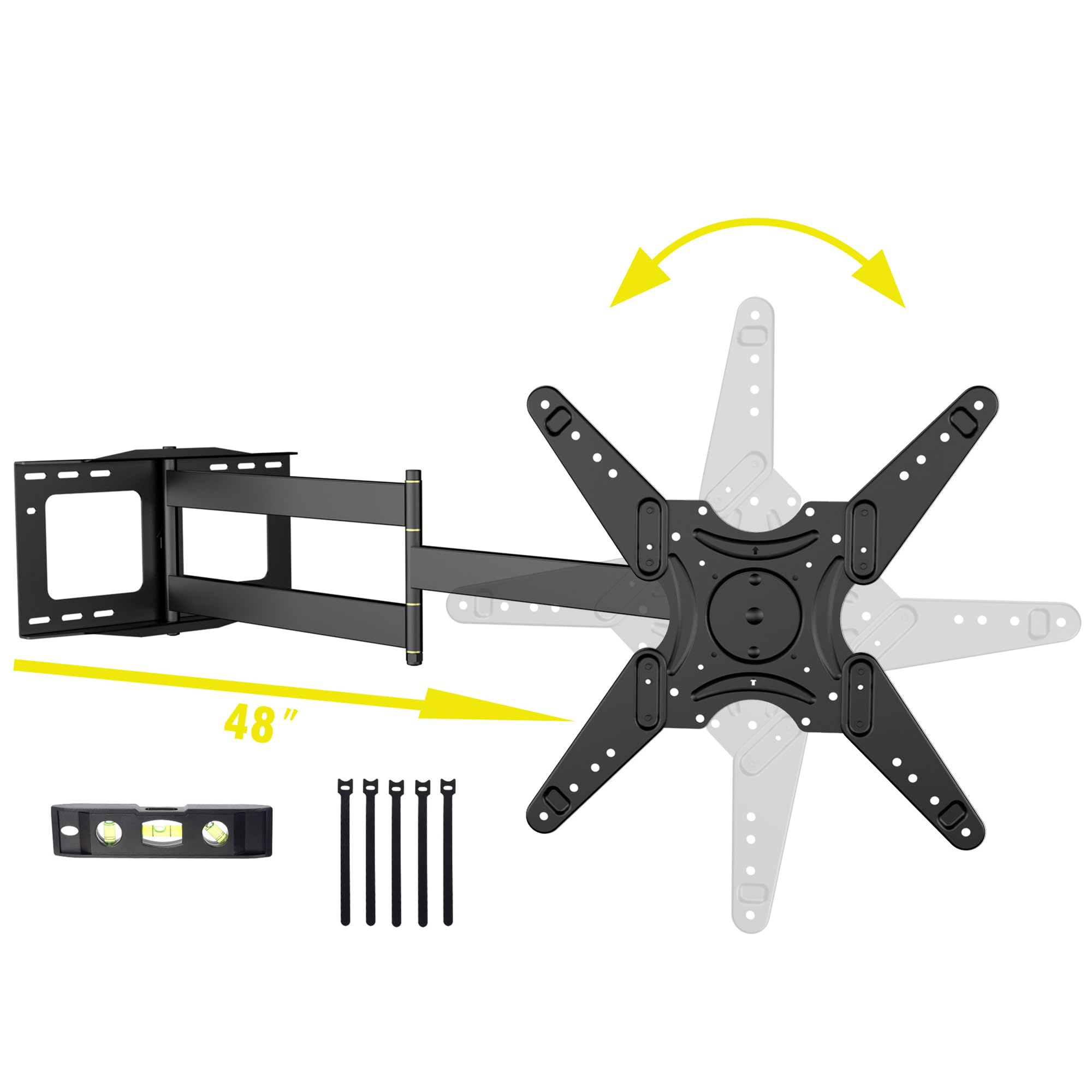 Staffa TV a Parete Lunga Portata 90° con Bracci Articolati