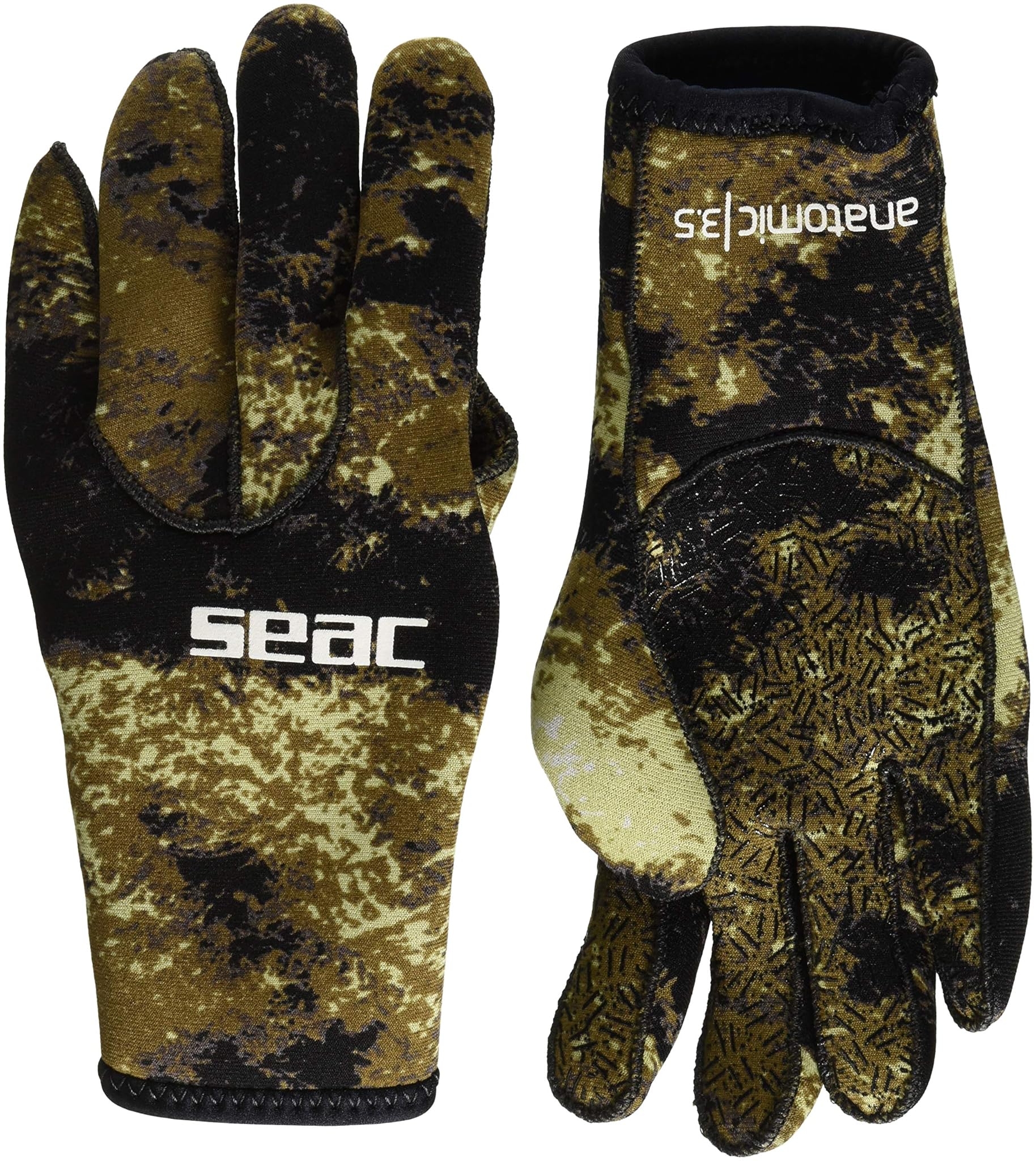 SEAC Anatomic Camo Gloves Guanti da Sub in Neoprene da 3.5 mm per Pesca Subacquea in Apnea in Colore Mimetico