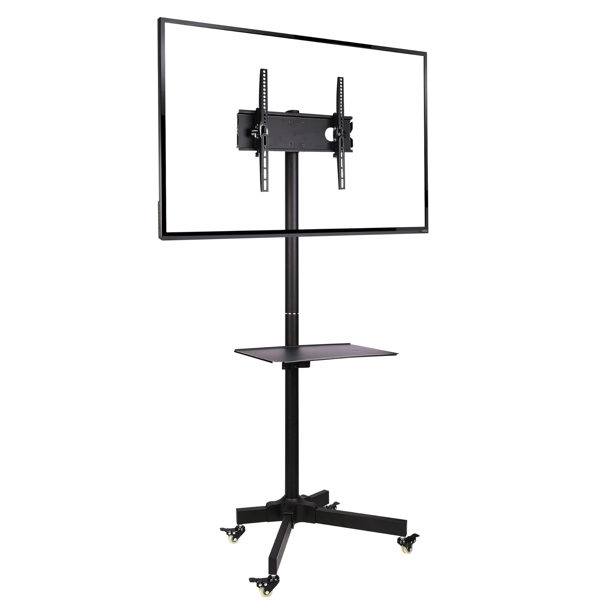 Ergosolid Falco-24 - Supporto TV da Pavimento con Ruote, Nero