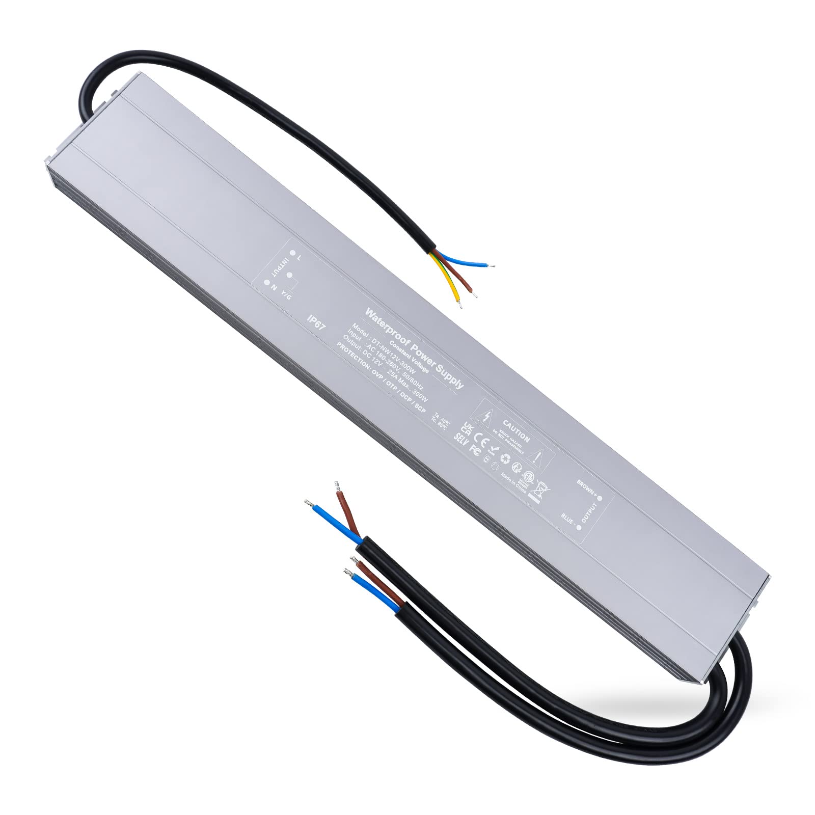 Reylax Trasformatore LED 12V 300W Impermeabile IP67