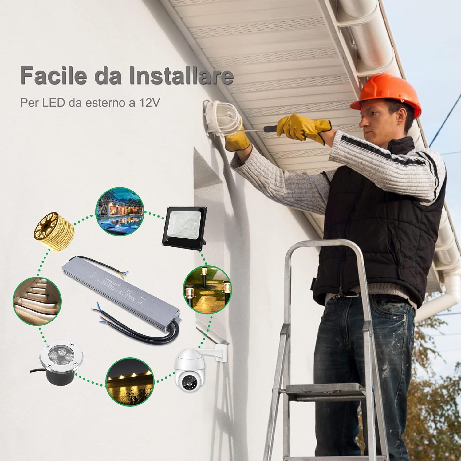 Reylax Trasformatore LED 12V 300W Impermeabile IP67 - immagine 6