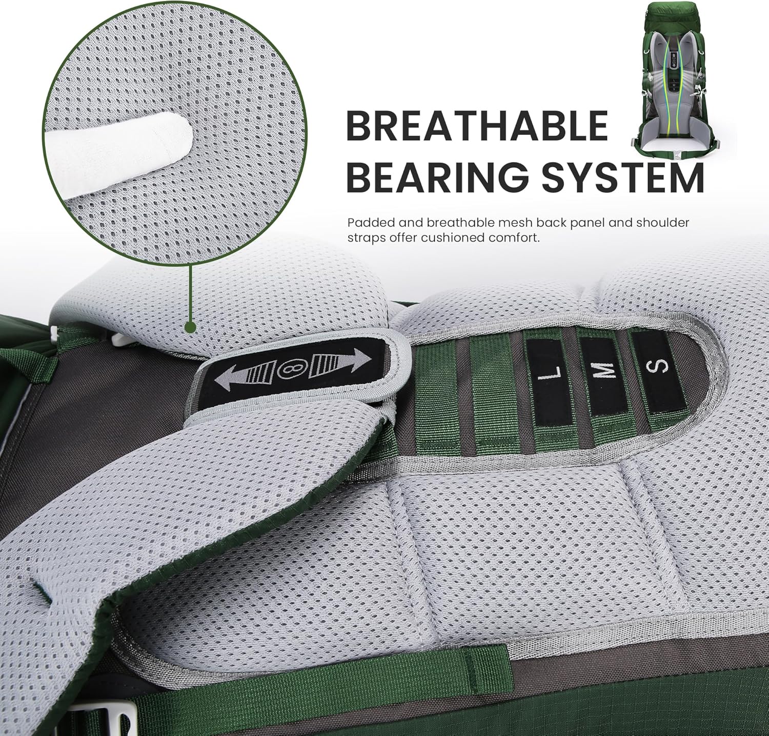 MOUNTAINTOP Zaino Trekking 75L Impermeabile - immagine 4