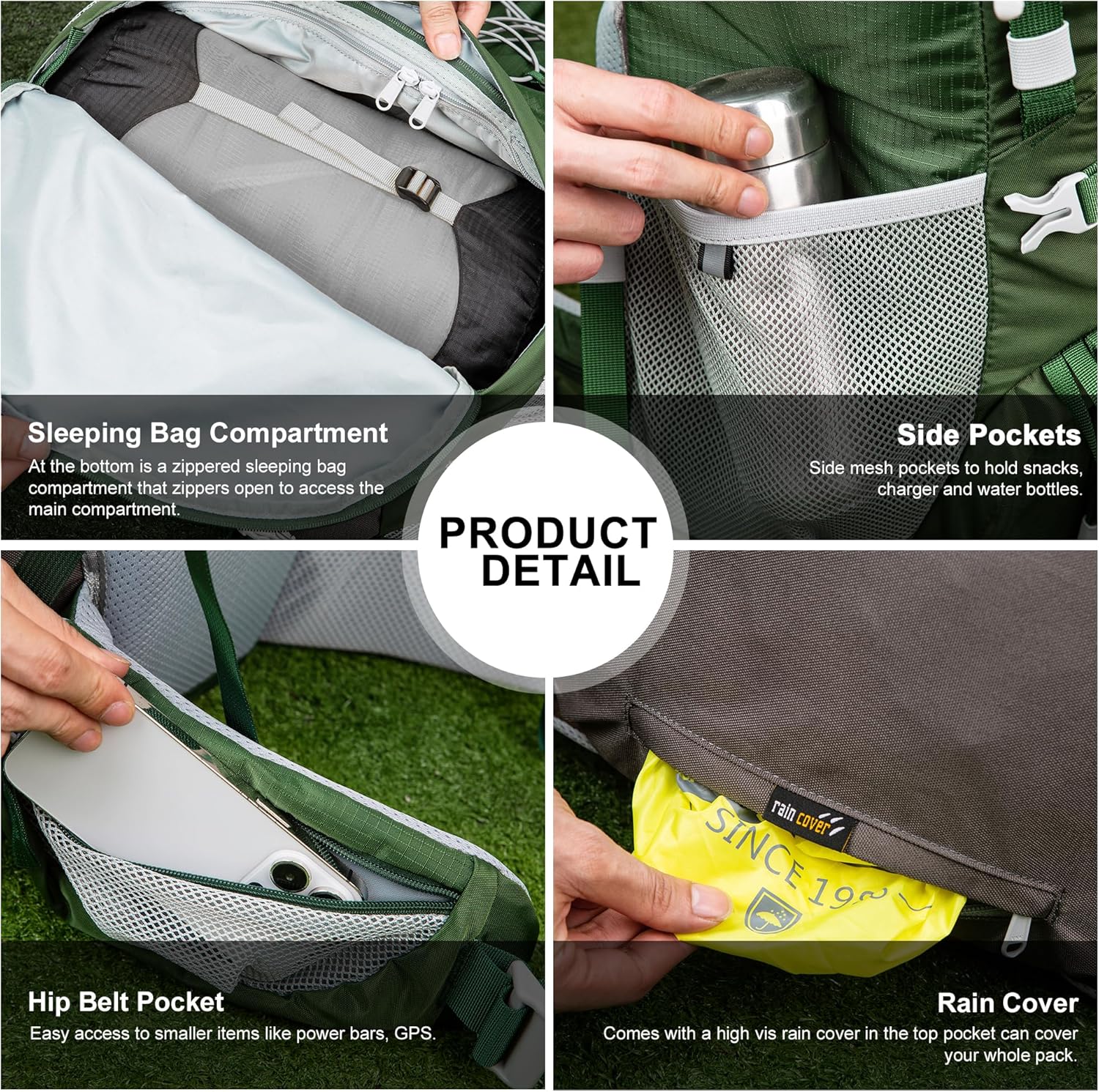 MOUNTAINTOP Zaino Trekking 75L Impermeabile - immagine 6