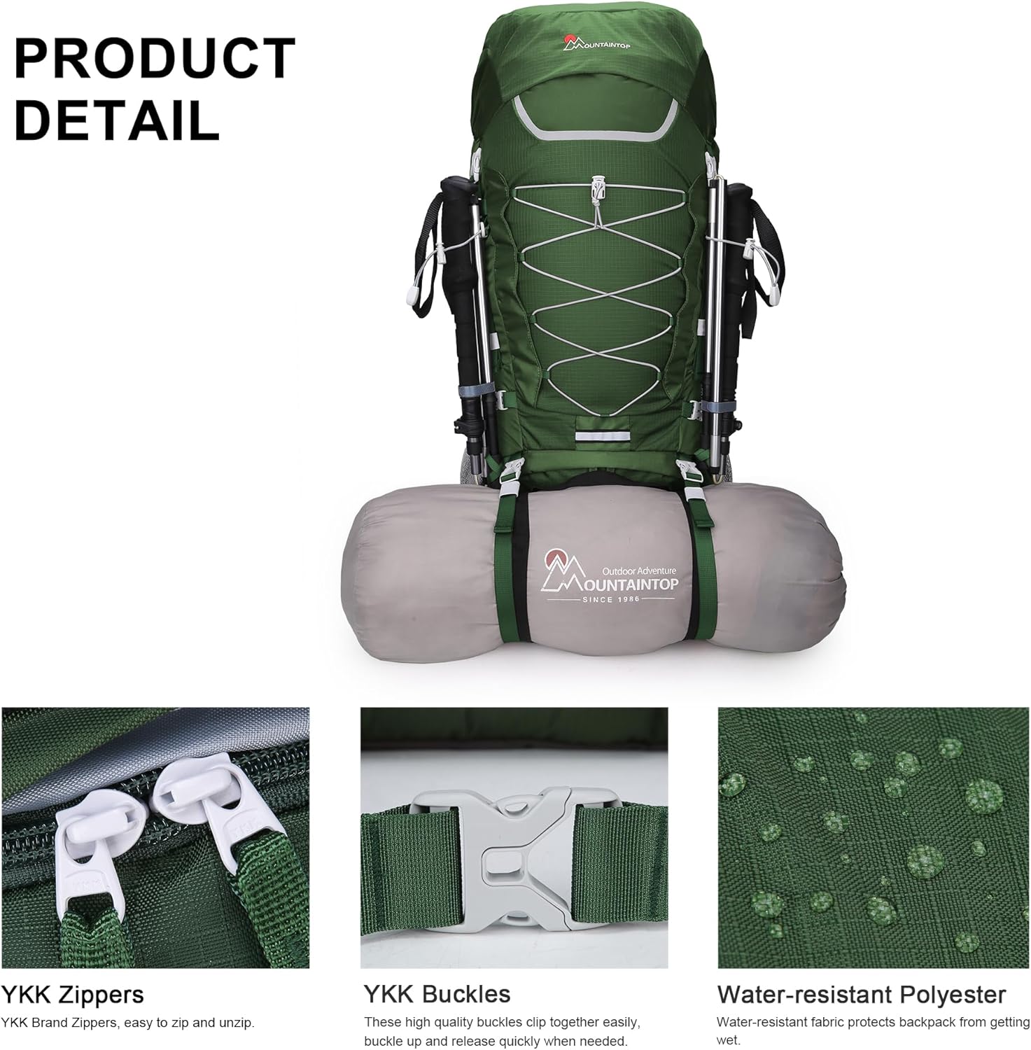 MOUNTAINTOP Zaino Trekking 75L Impermeabile - immagine 7