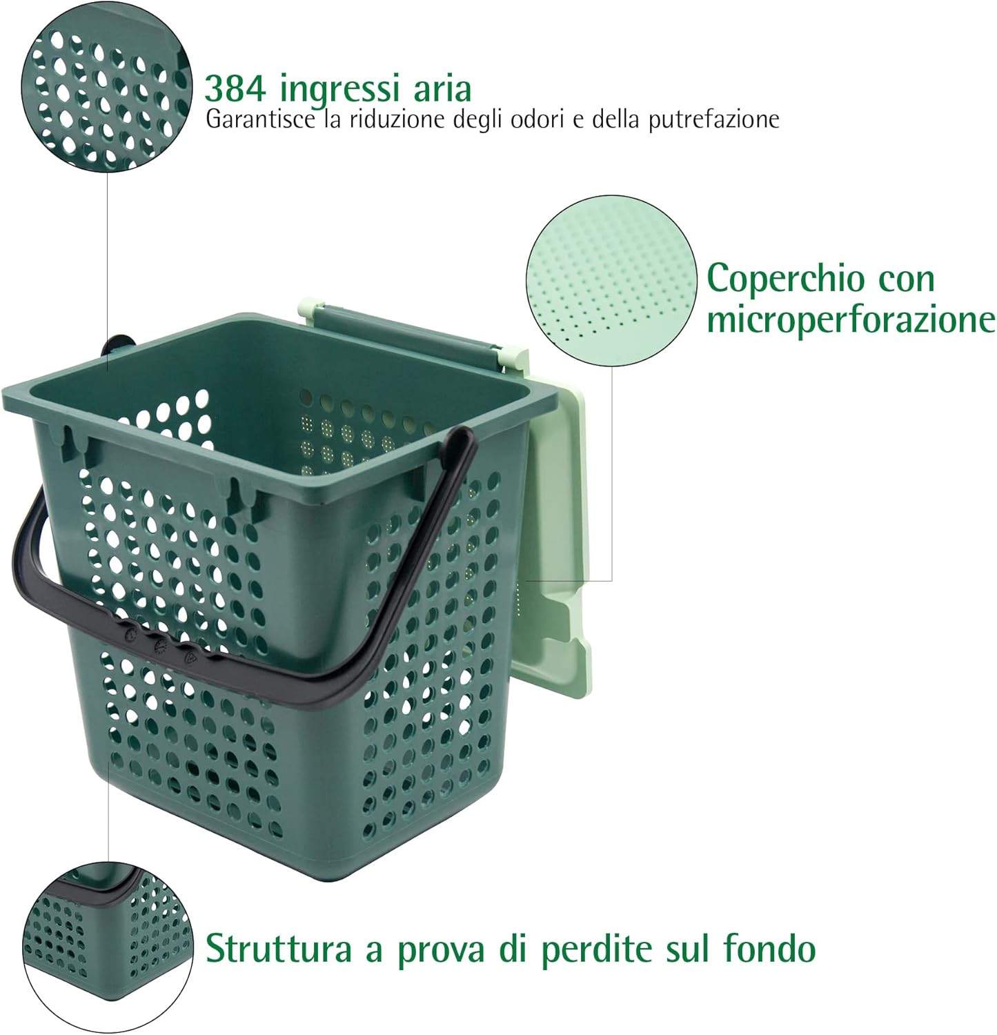 Biomat Airbox Bidone per Umido con Coperchio - immagine 4