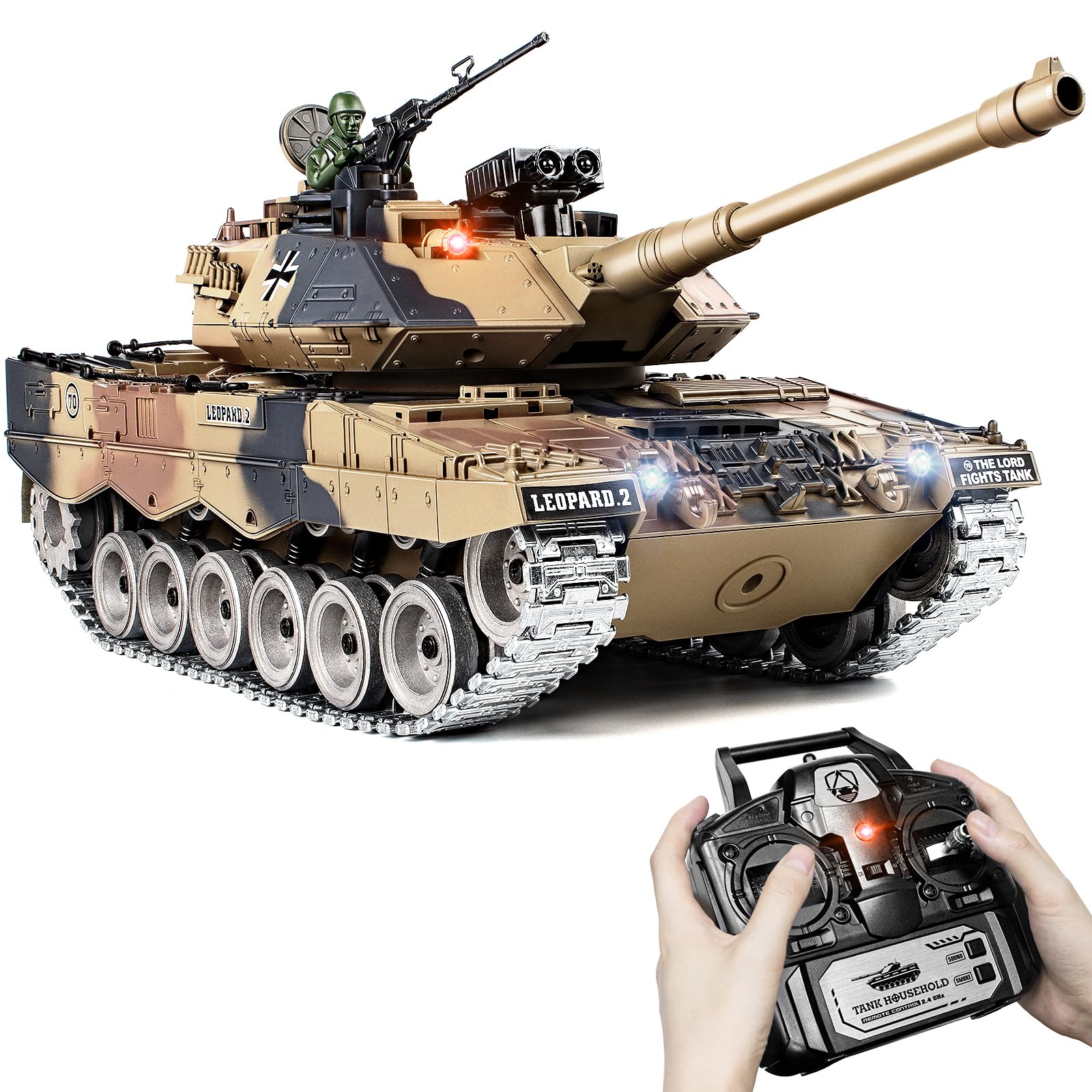 Carro Armato RC Leopard II 1:18 con Cingoli in Metallo