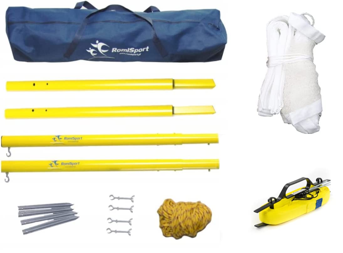 Romi Sport Rete Badminton Completa con Palo e Marcatura