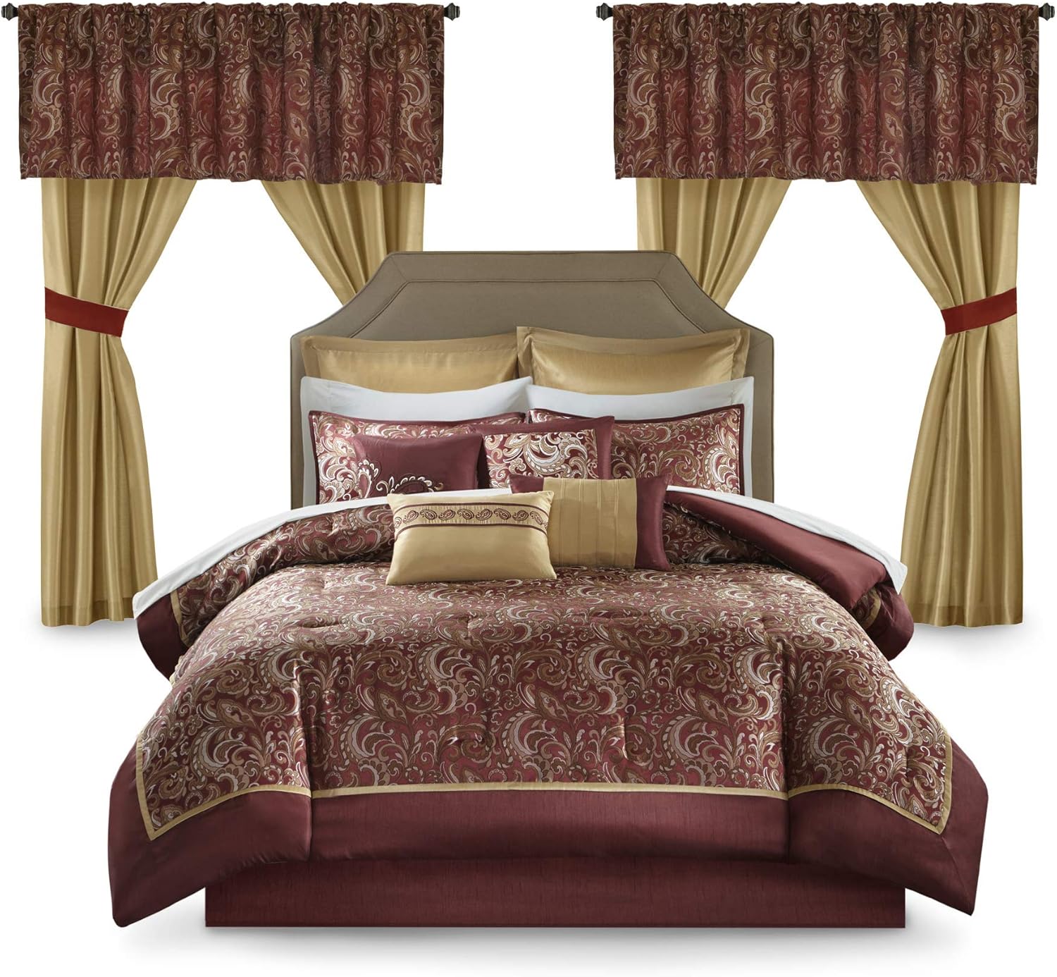 Madison Park Essentials - Set Biancheria Letto Piuma Rosso