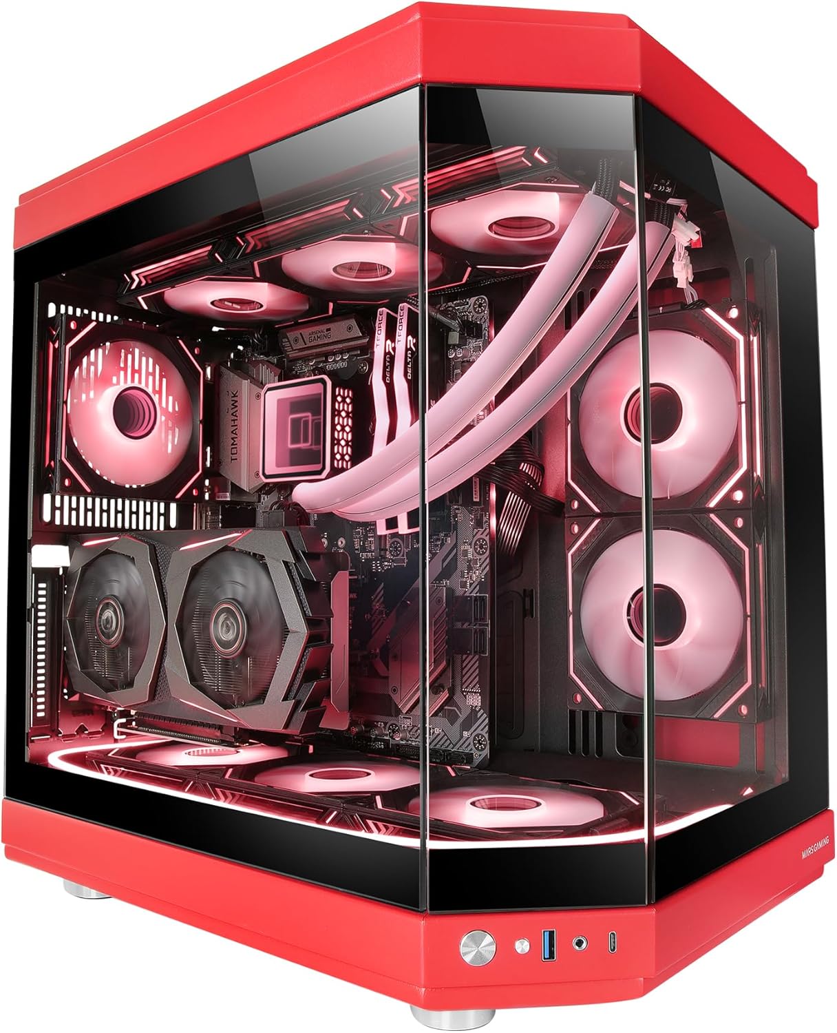 Mars Gaming MC-3T - Case Gaming Custom ATX, Rosso - immagine 1