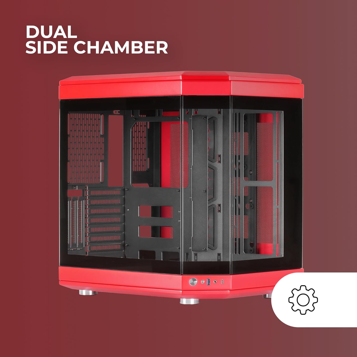 Mars Gaming MC-3T - Case Gaming Custom ATX, Rosso - immagine 3