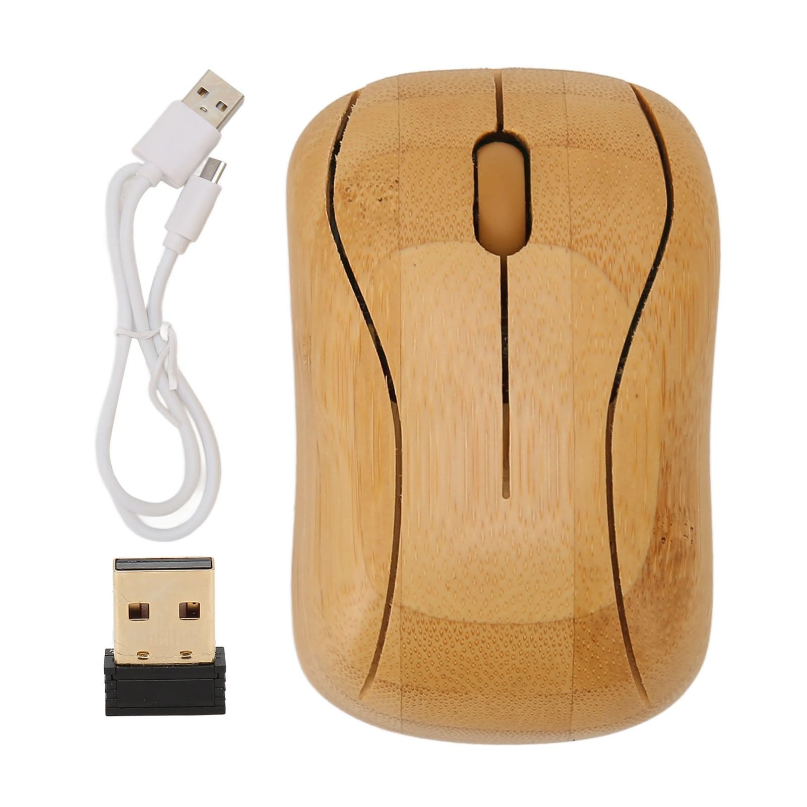 Mouse Wireless in Legno di Bambù, 3 Livelli DPI