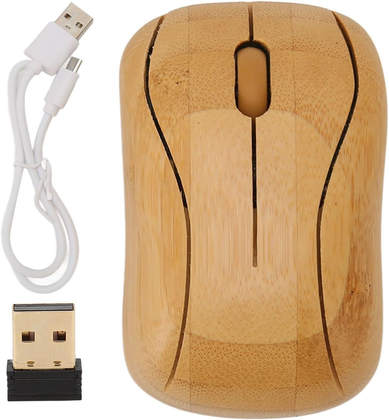 Mouse Wireless in Legno di Bambù, 3 Livelli DPI - immagine 1