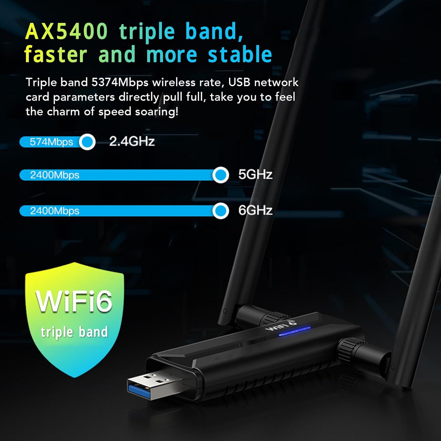 Adattatore WiFi USB 3.0 WiFi 6E AX5400M - immagine 5