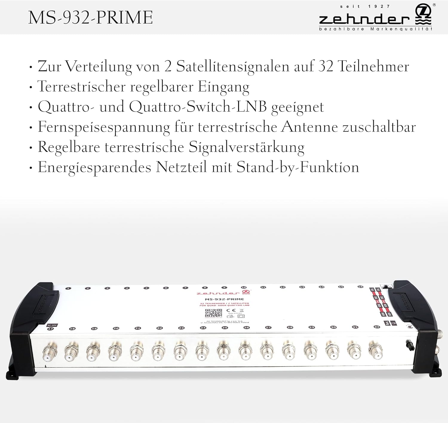Dieci 9/32 Multiswitch per Quattro & Quad LNB - immagine 4