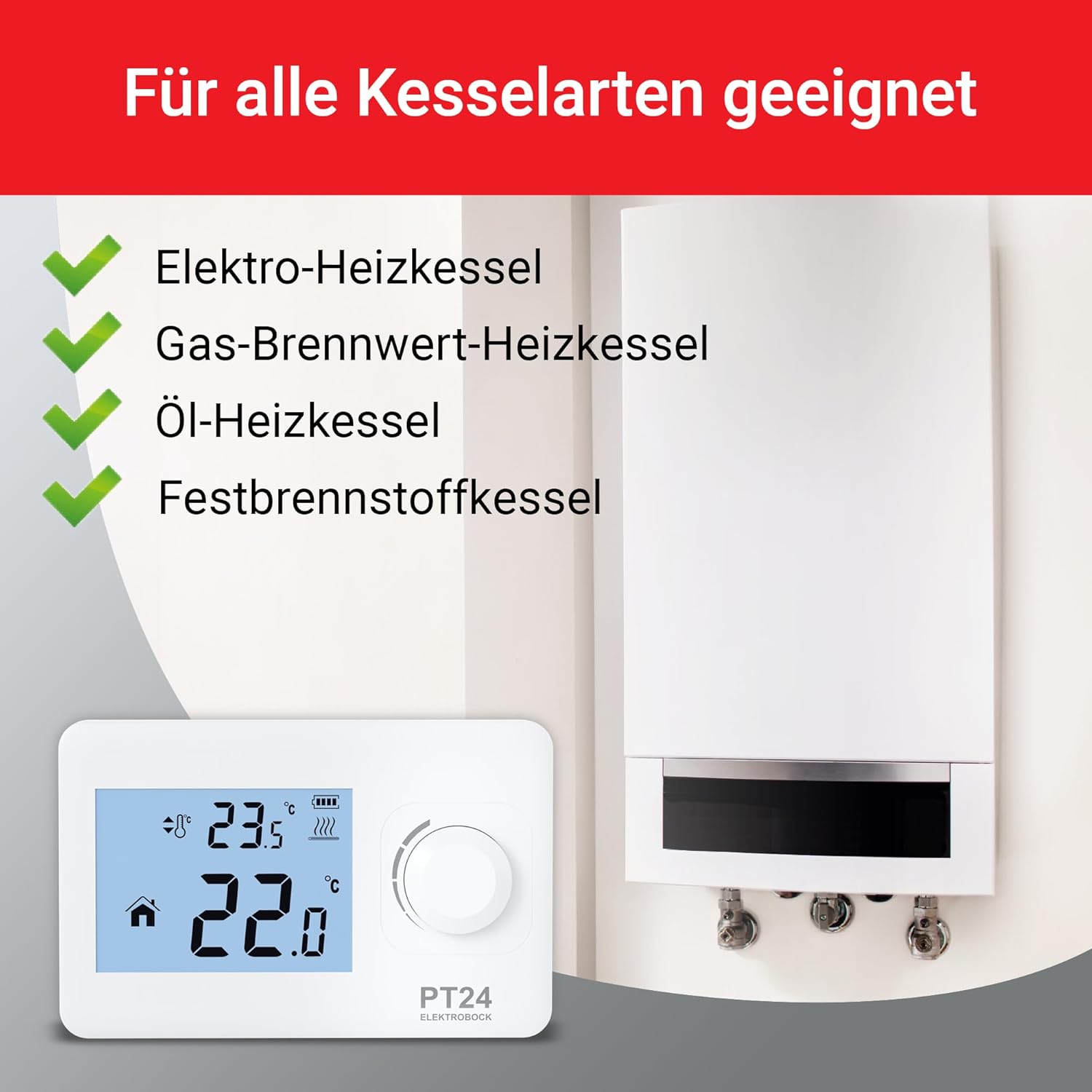 Elektrobock PT24 - Termostato Ambiente con Display LCD - immagine 5