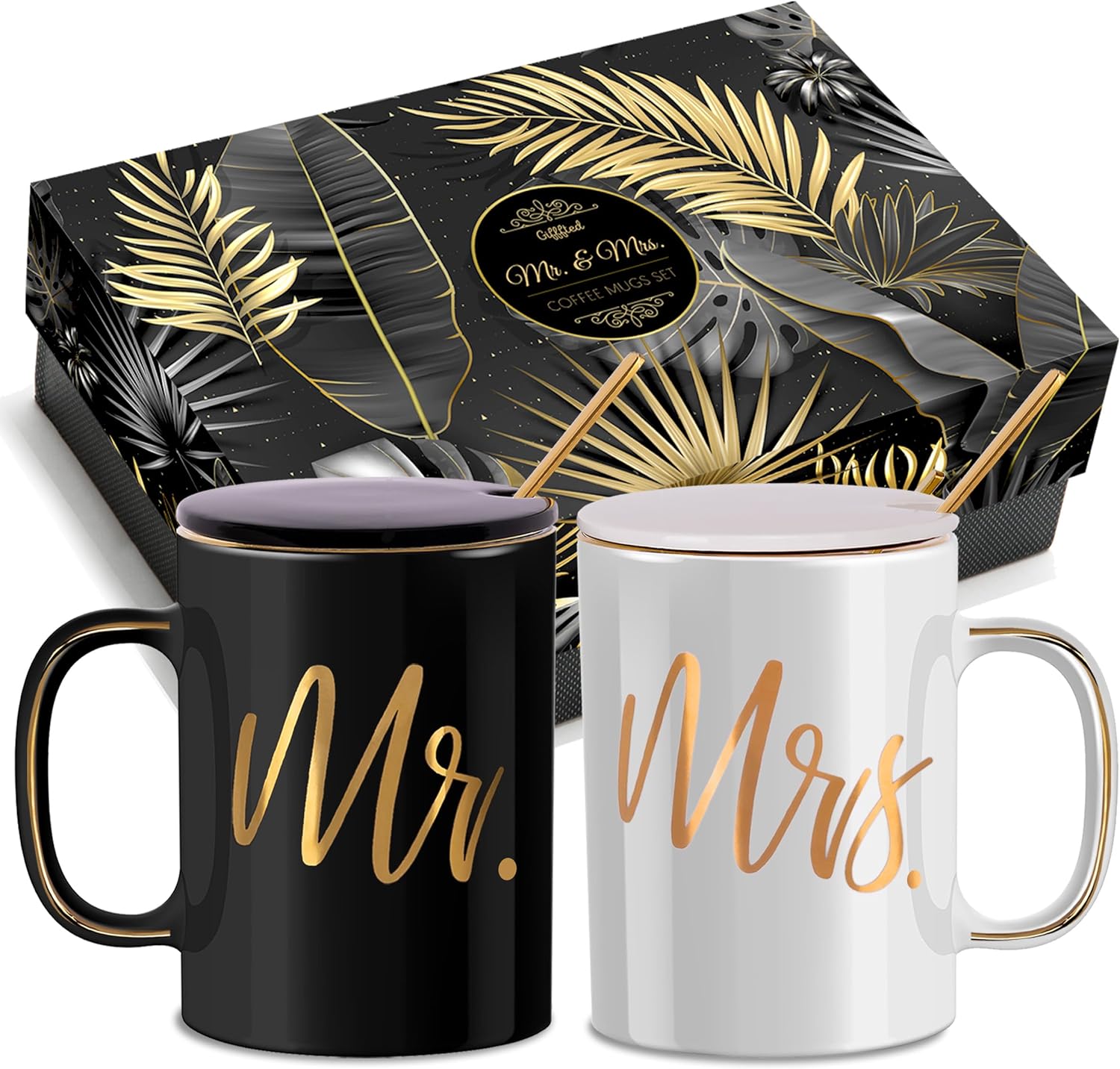 Triple Gifffted Mr & Mrs Tazze Colazione per Coppie 380 ML - immagine 1