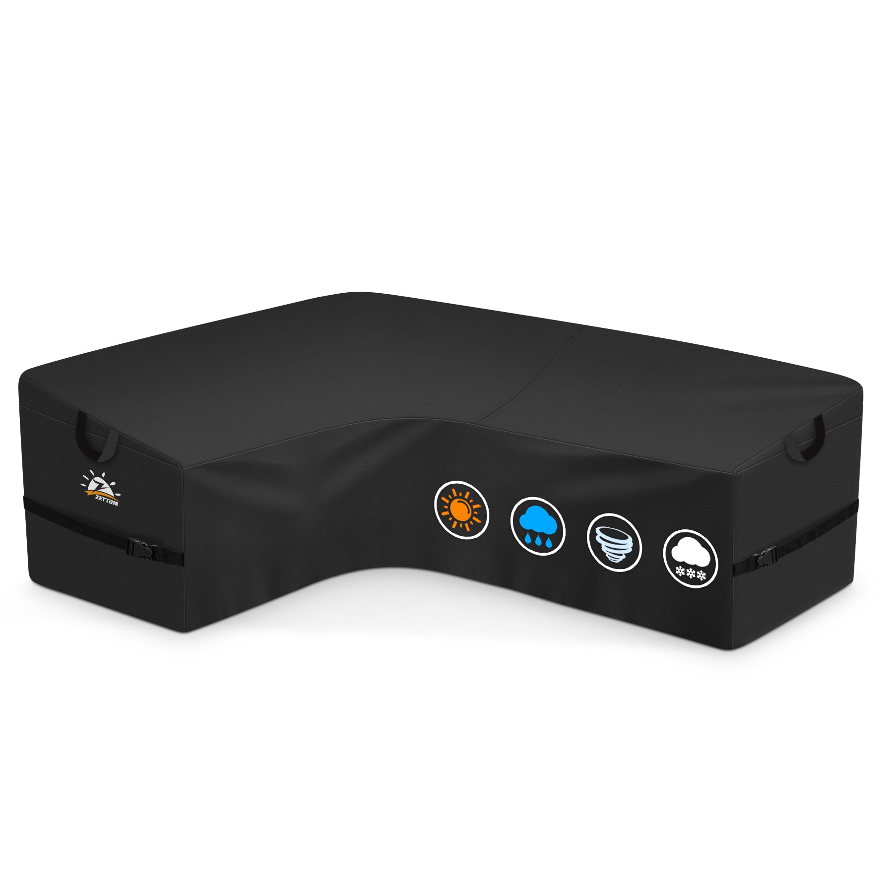 Zettum Copertura per Salotto da Giardino 147L x 215R x 80W cm – Copertura a Forma di L per Esterni, Realizzata in Tessuto Impermeabile 600D, Ideale per mobili da Giardino.