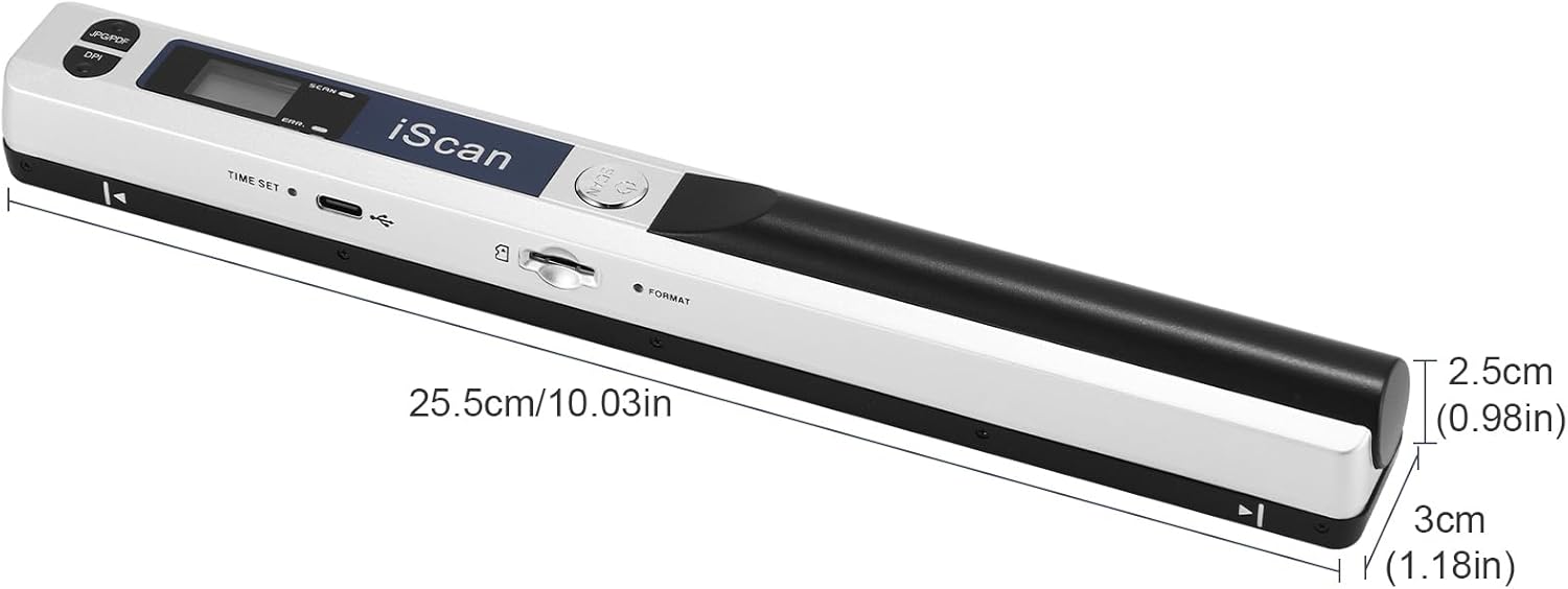 Aozbz Scanner Documenti Portatile USB A4 900 DPI, Bianco - immagine 3