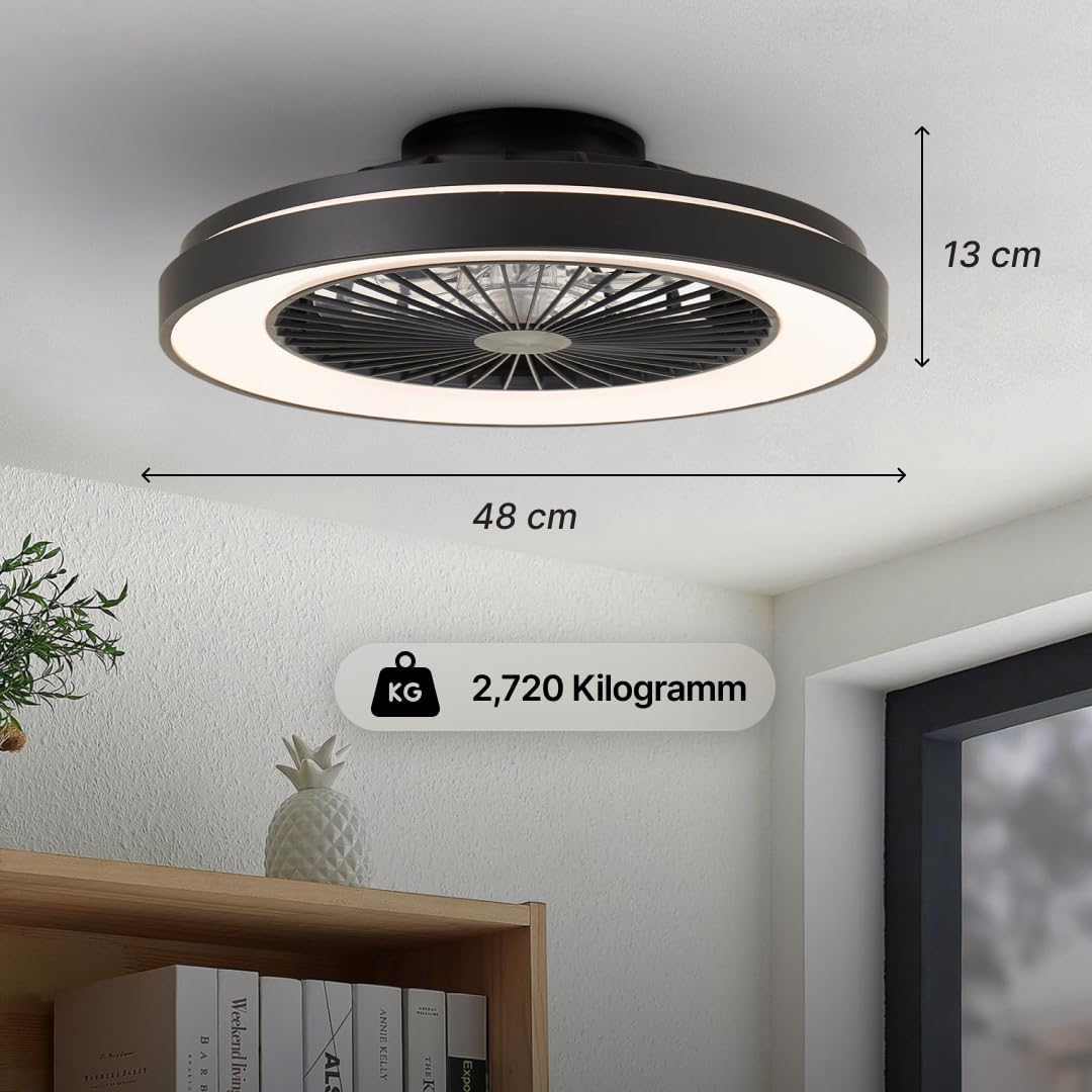Brilliant Lampada da Soffitto Mazzaro 48,5cm con Ventilatore - immagine 8