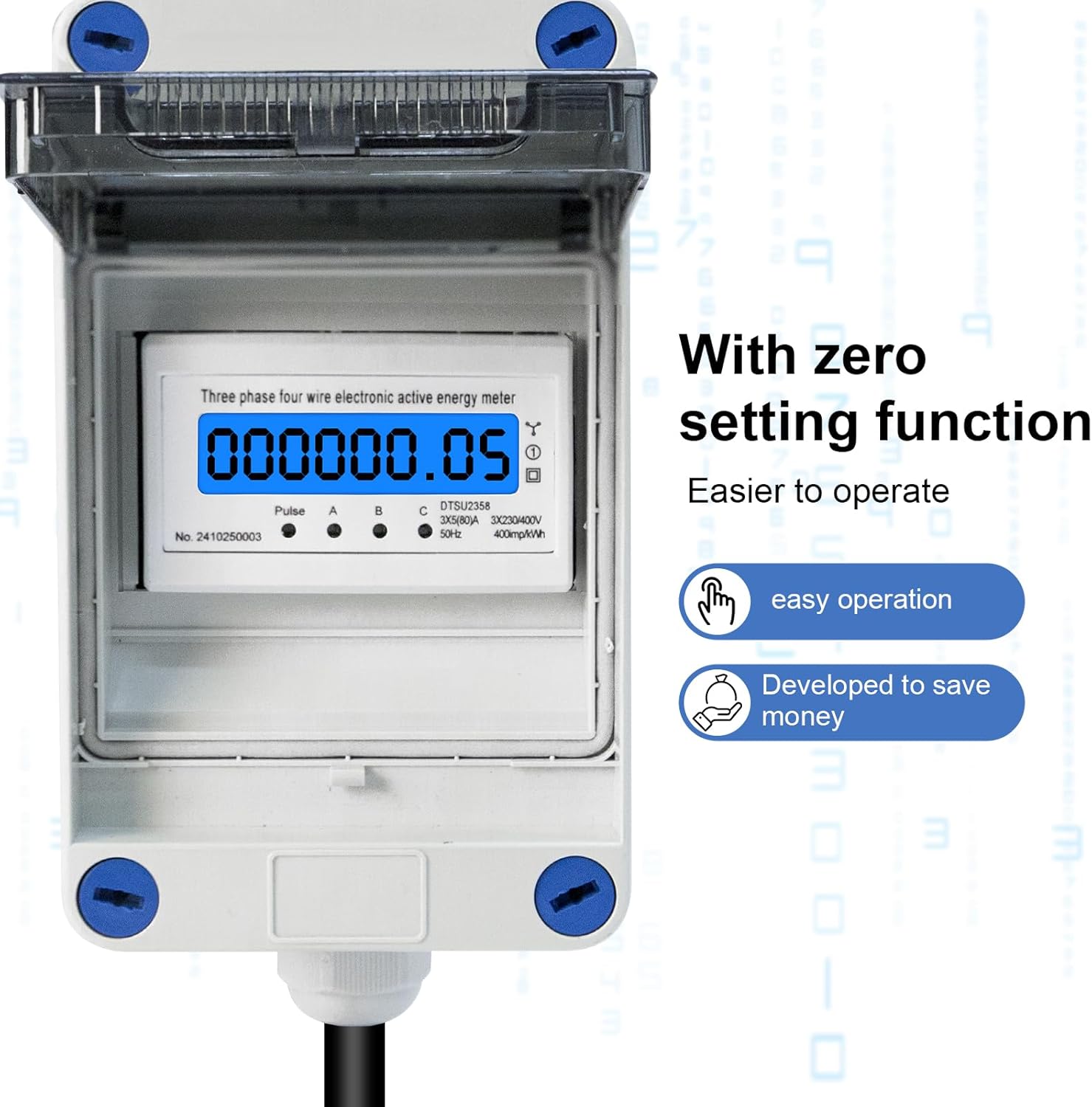 Contatore Elettrico Mobile 16A 400V Trifase - immagine 4