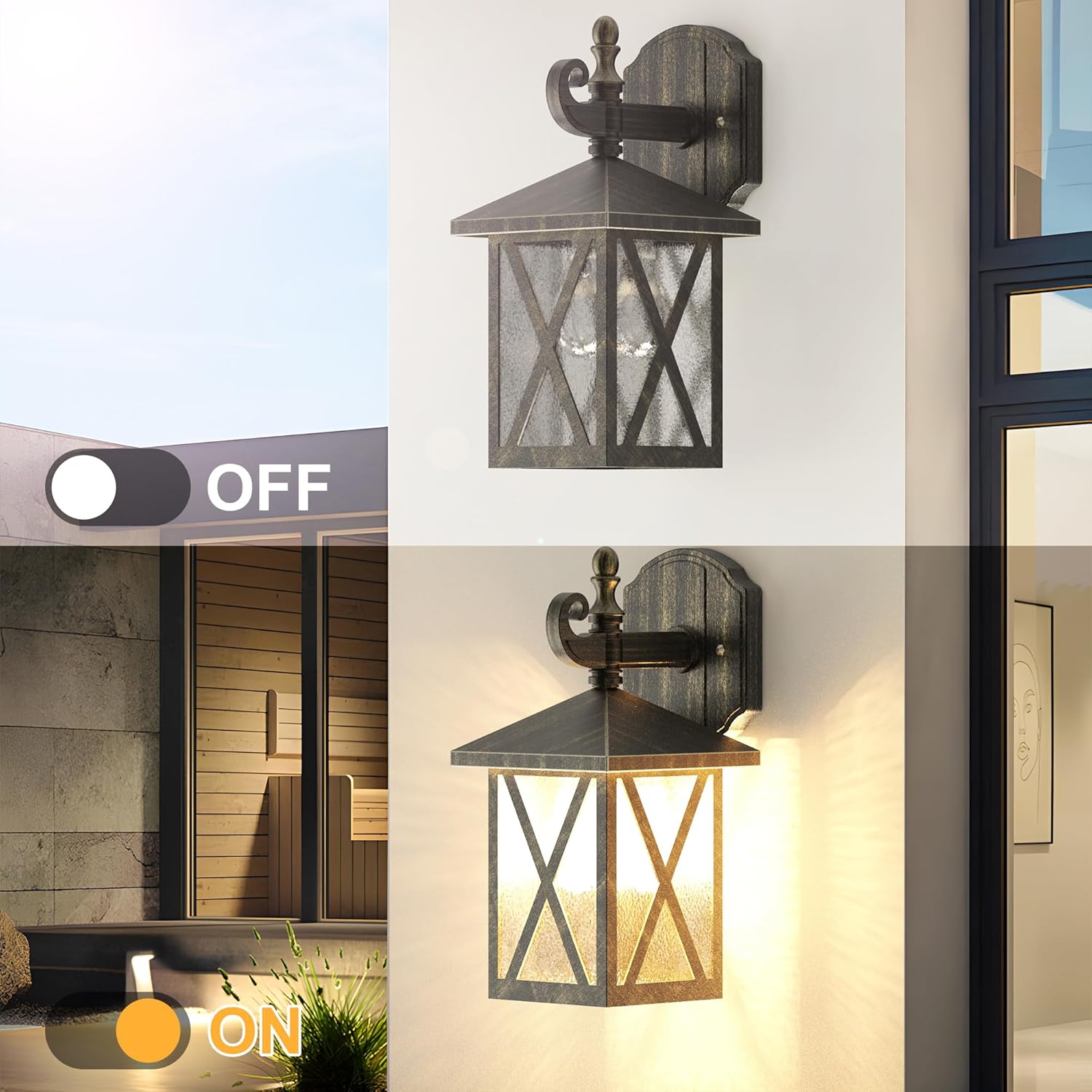 Applique da Esterno Vintage LED E27, Bronzo - immagine 7