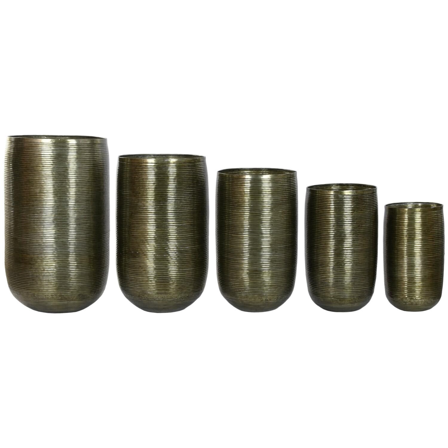 MACETERO SET 5 ALUMINIO 50X50X89 ENVEJECIDO COBRE