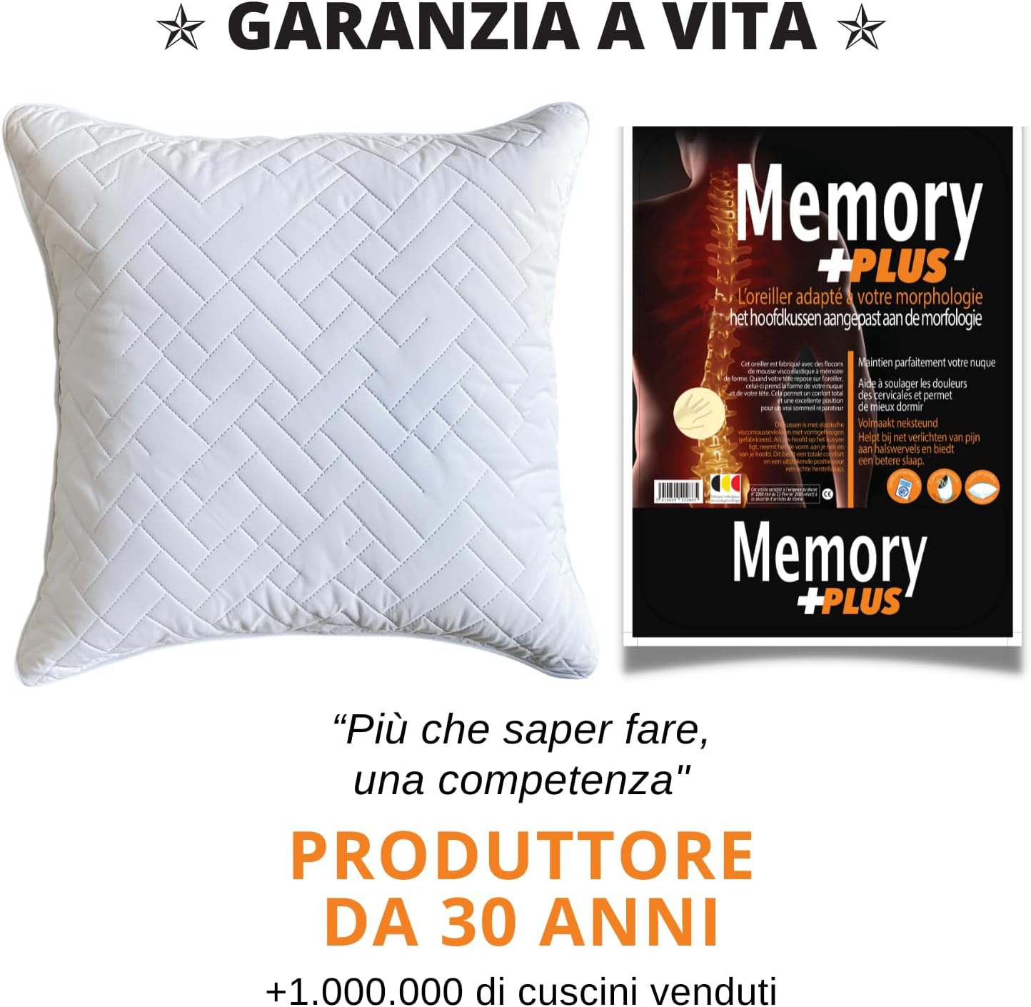 Cuscino Cervicale Ergonomico Memory Foam 60x60cm - immagine 2