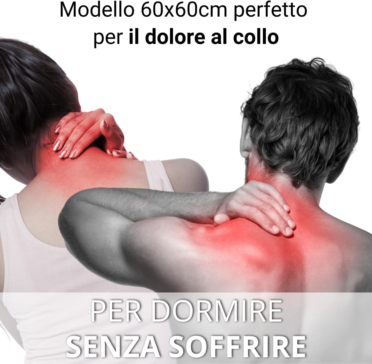 Cuscino Cervicale Ergonomico Memory Foam 60x60cm - immagine 3