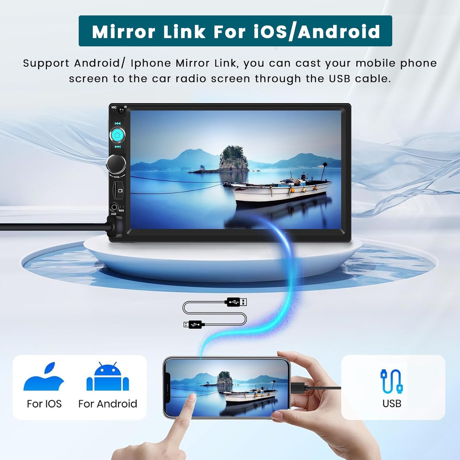 Hikity DAB Autoradio 2 DIN 7" IPS Touch Screen - immagine 4